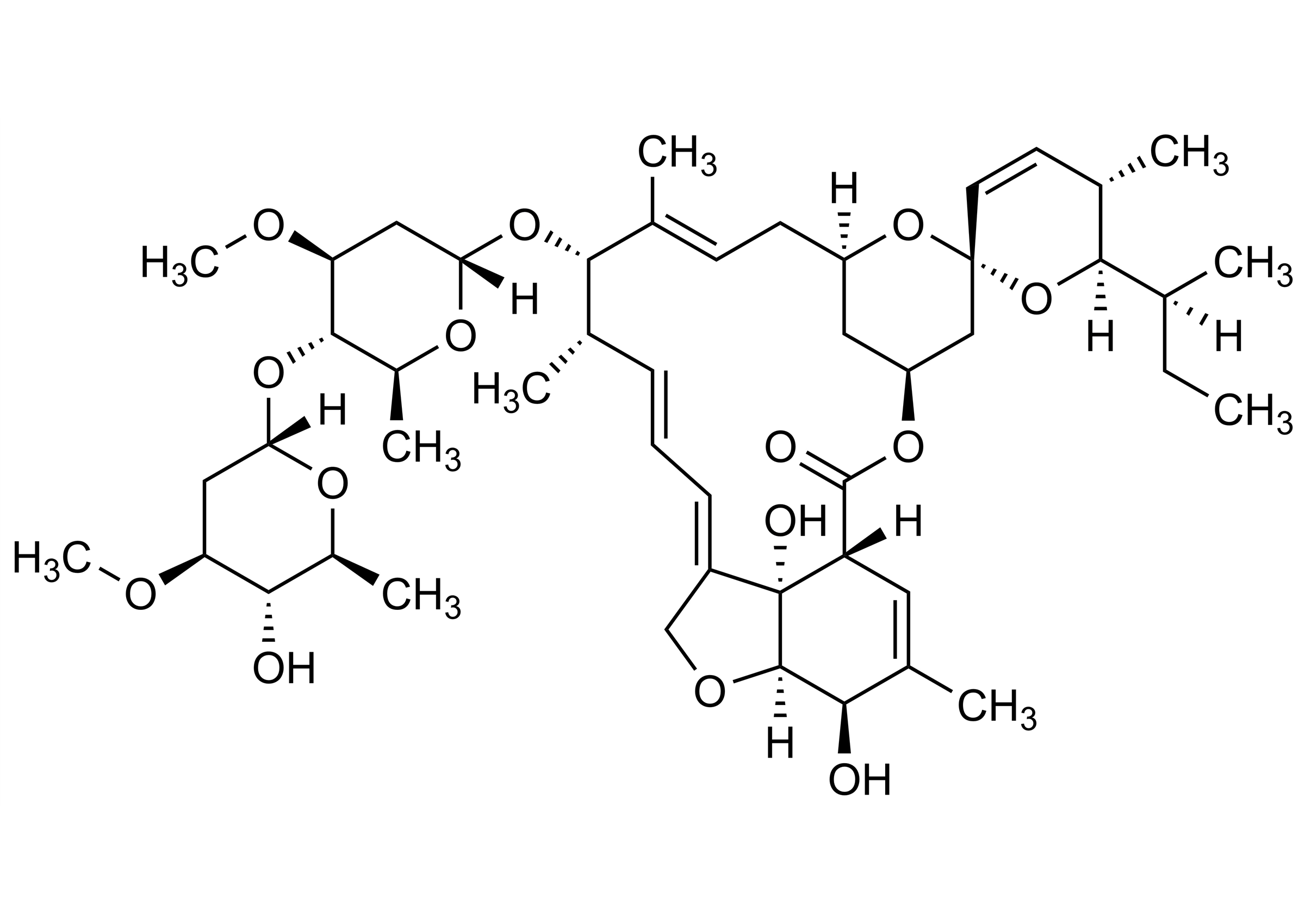 Avermectin B1a molecular structure reference standard Molecular structure of Avermectin B1a reference standard