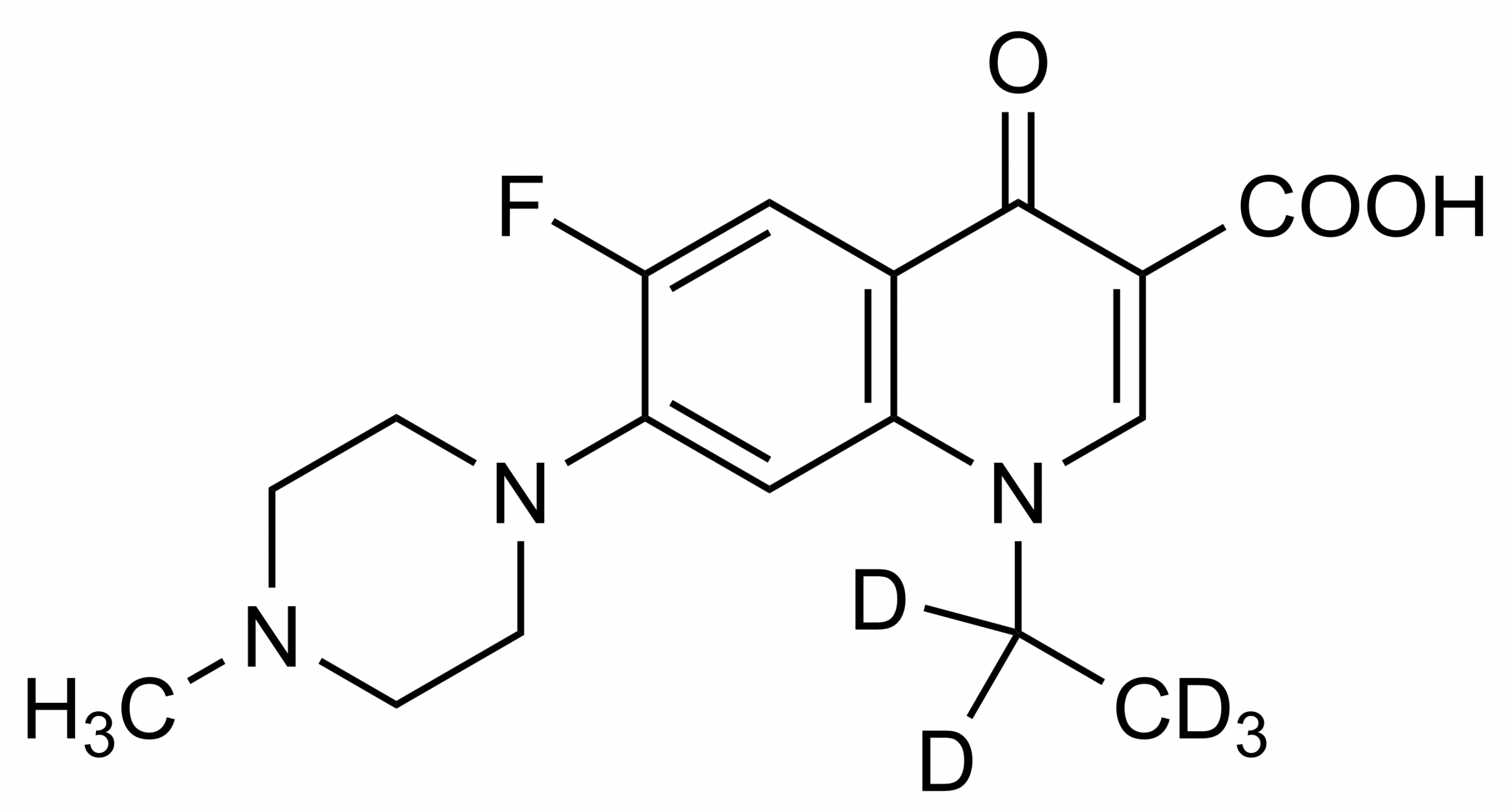 Pefloxacin D5 molecular structure reference standard for LC-MS/MS and GC-MS quantification