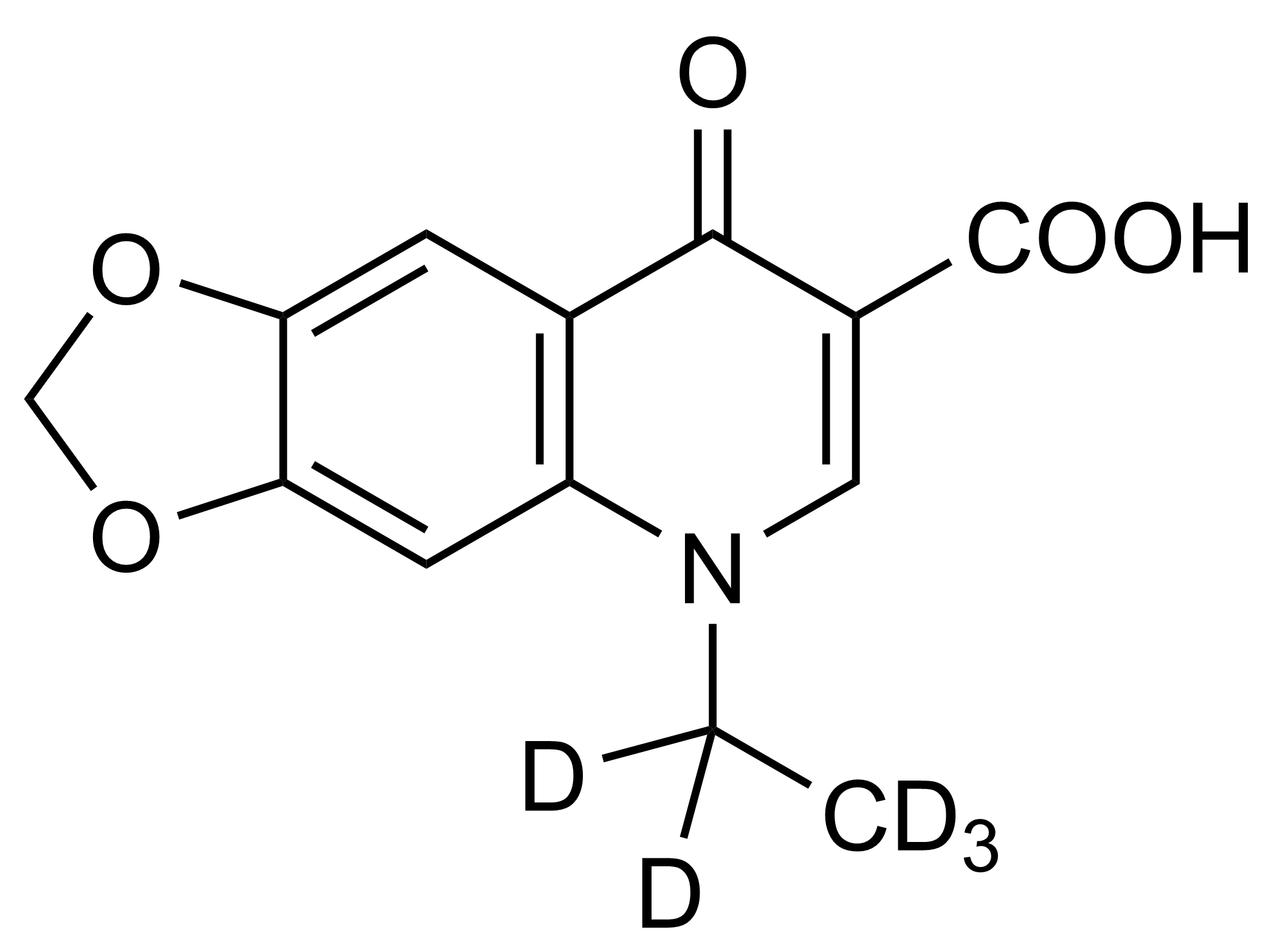 Oxolinic acid D5 reference standard molecular structure for LC-MS/MS and GC-MS quantification