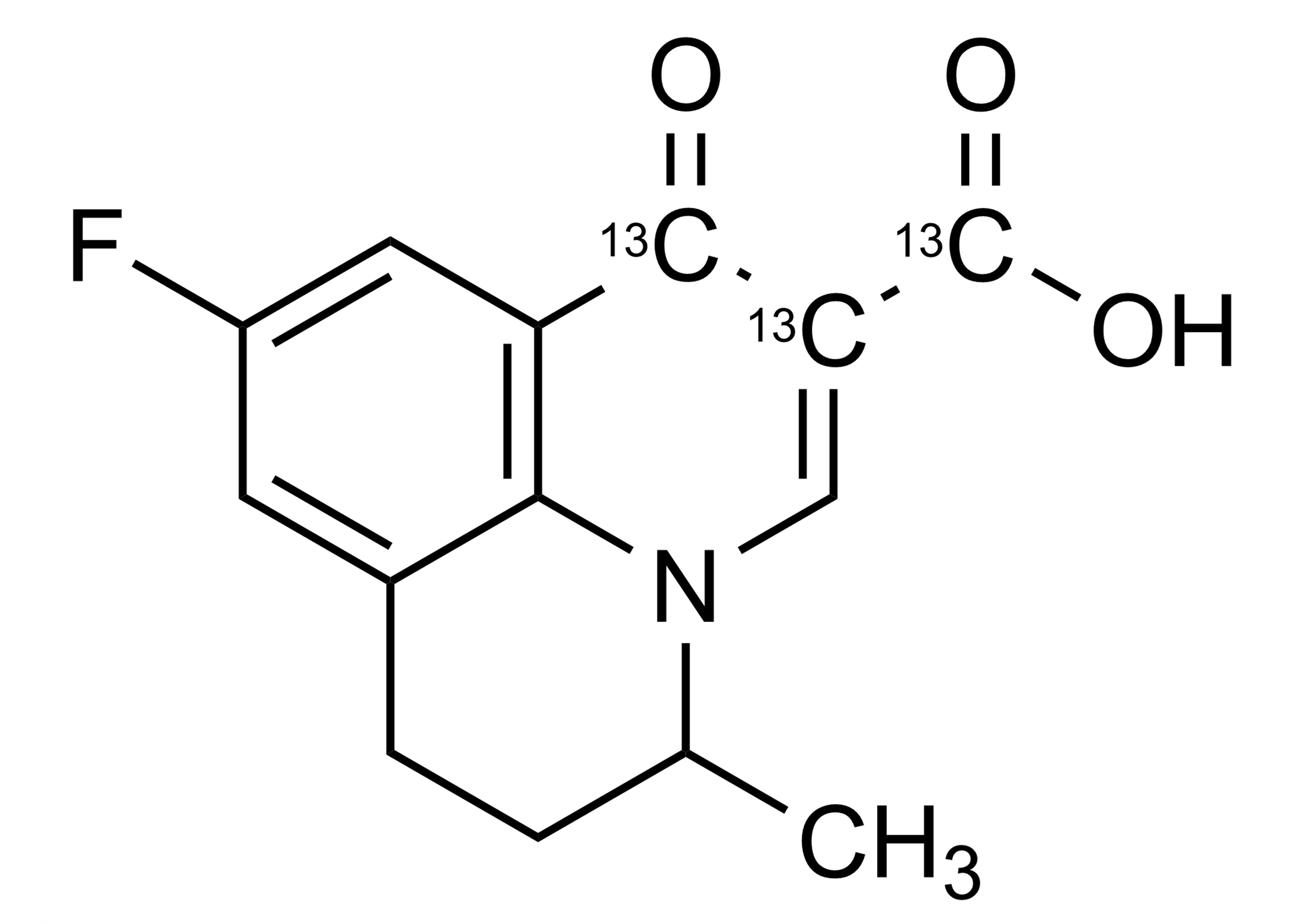Flumequine-13C3 Reference Standard Structure Flumequine-13C3 molecular structure reference standard (CAS 1185049-09-5)