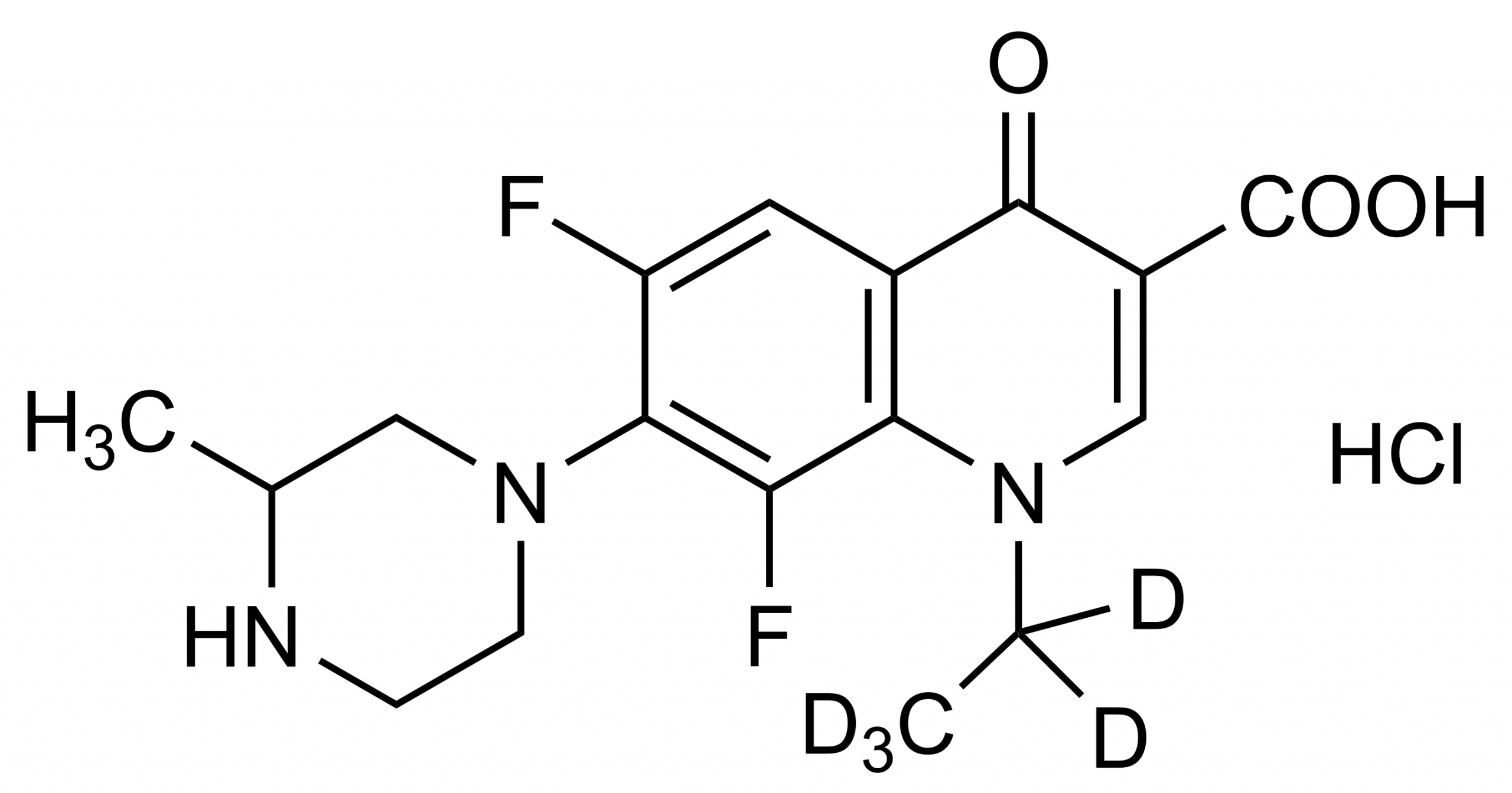 Lomefloxacin-D5 hydrochloride reference standard molecular structure Molecular structure of Lomefloxacin-D5 hydrochloride reference standard