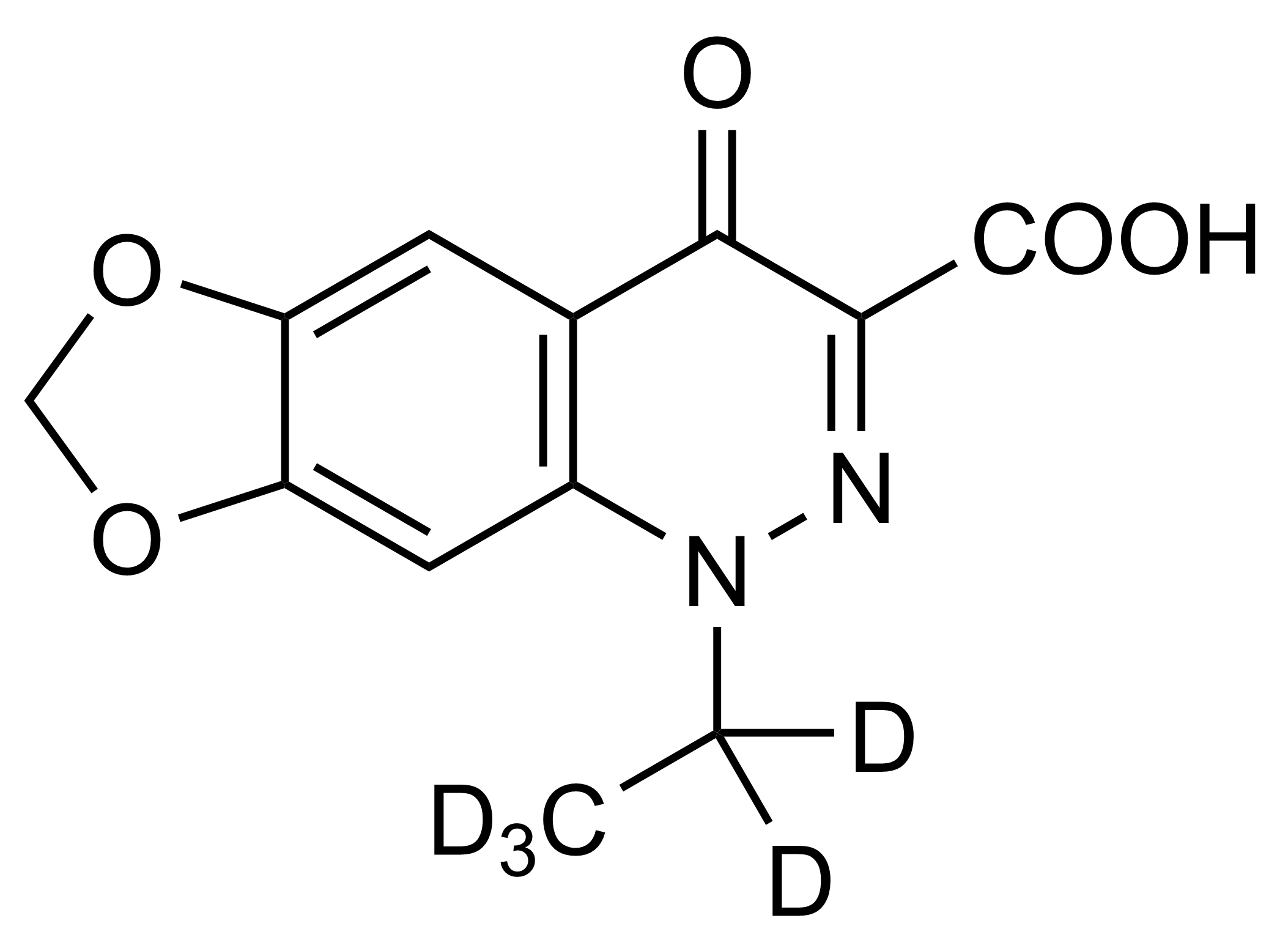 Cinoxacin D5 Reference Standard Molecular Structure Cinoxacin D5 molecular structure reference standard for LC-MS/MS and GC-MS