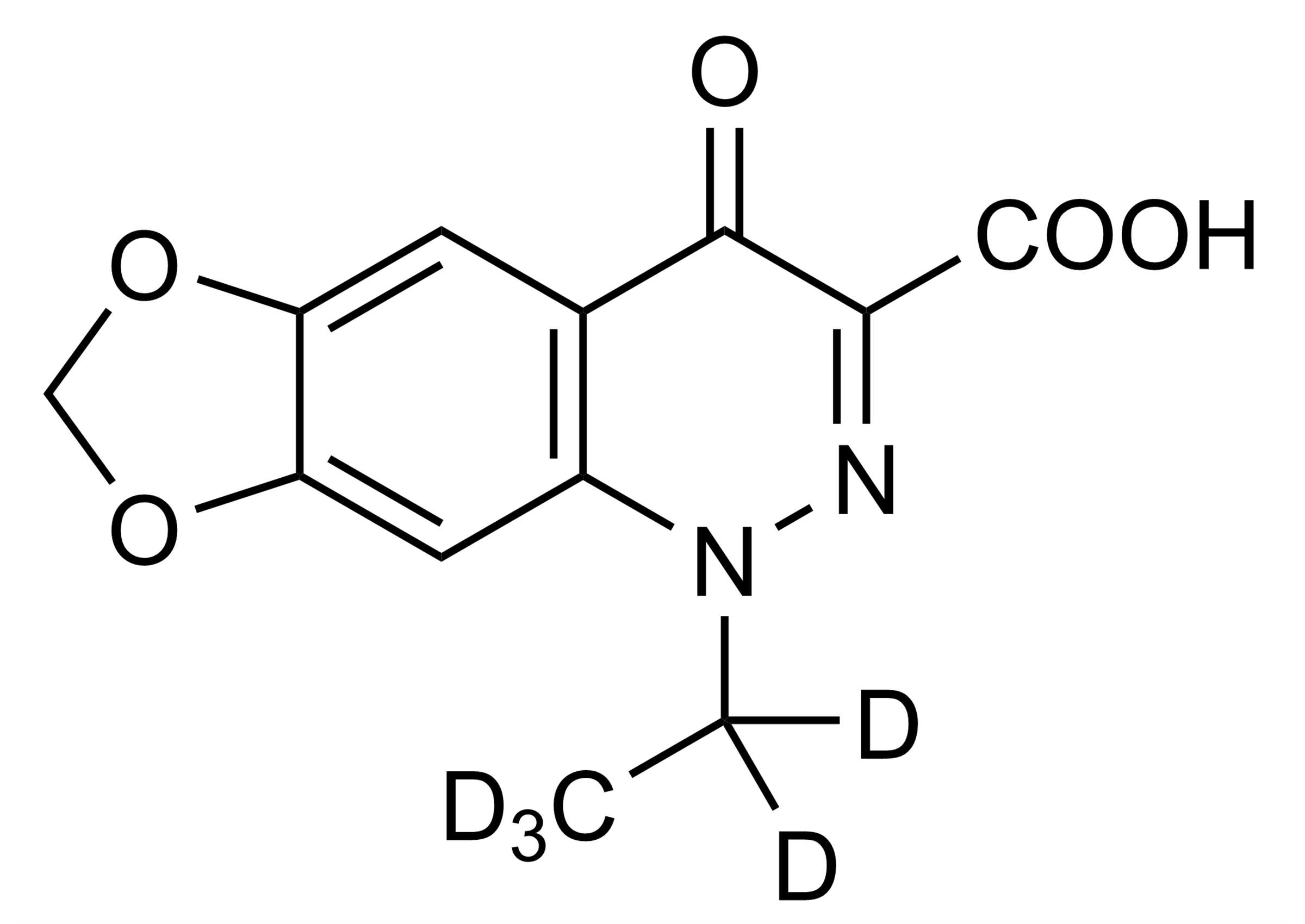 Cinoxacin D5 Reference Standard Molecular Structure Cinoxacin D5 molecular structure reference standard for LC-MS/MS and GC-MS