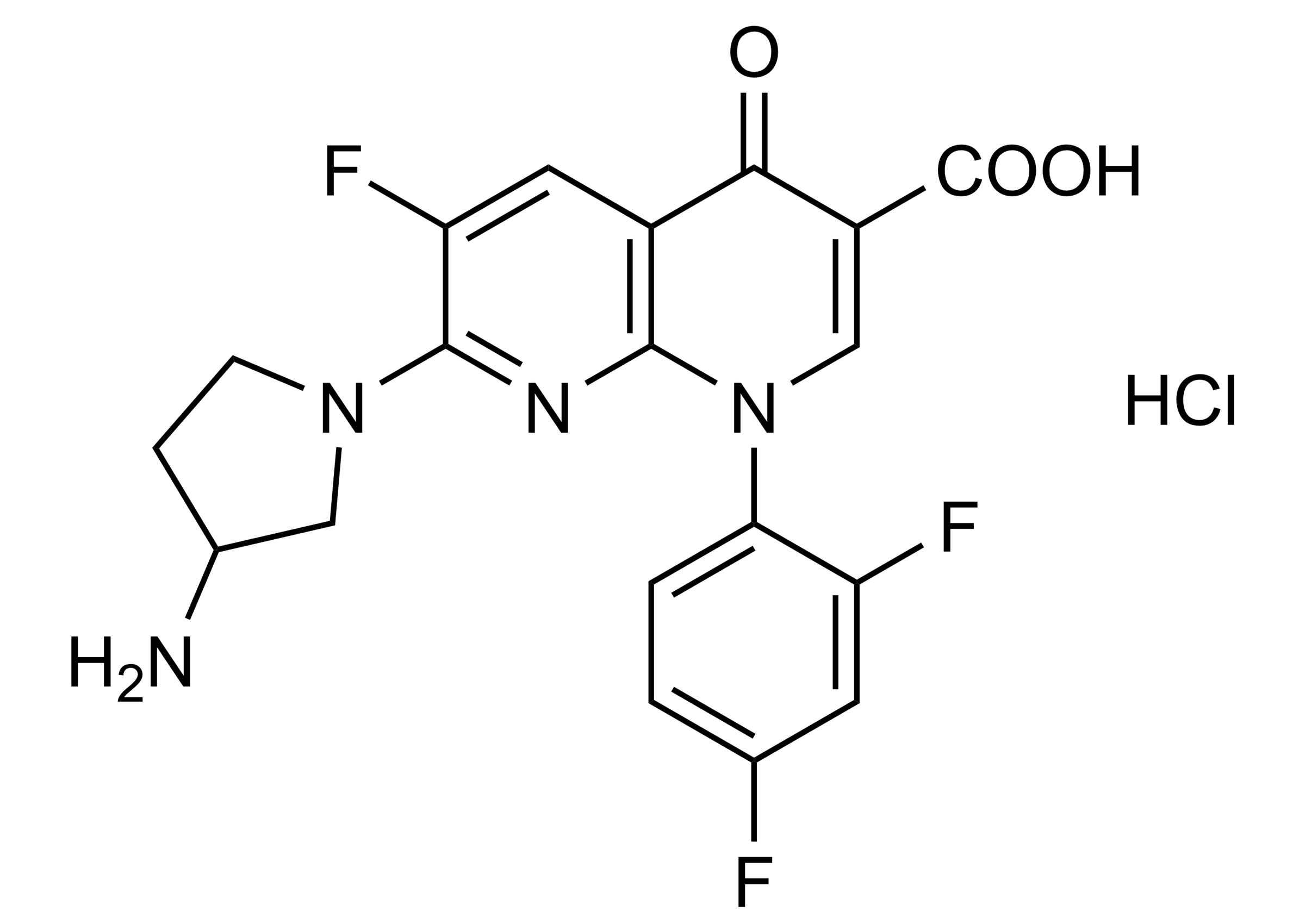 Tosufloxacin hydrochloride reference standard structure image Tosufloxacin hydrochloride reference standard molecular structure (CAS 104051-69-6)