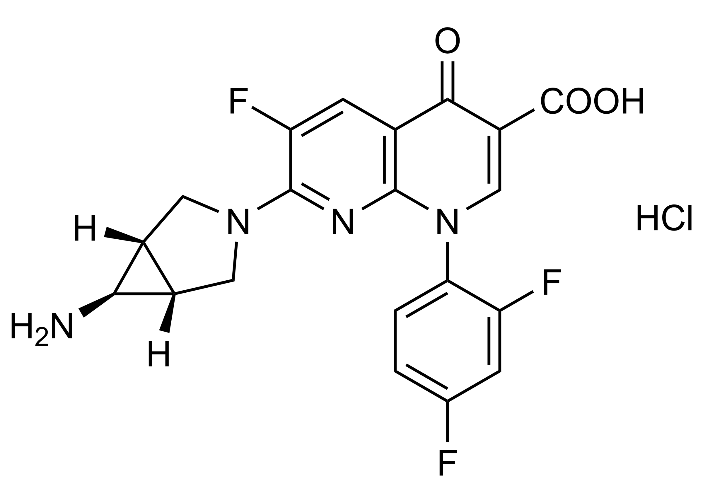 Trovafloxacin hydrochloride Reference Standard - Molecular Structure Trovafloxacin hydrochloride reference standard molecular structure