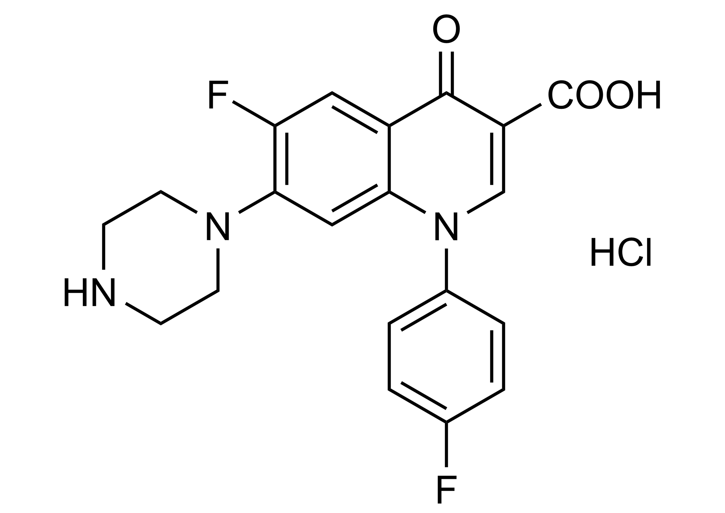 Sarafloxacin Hydrochloride Reference Standard Structure Sarafloxacin hydrochloride reference standard molecular structure (CAS 91296-87-6)