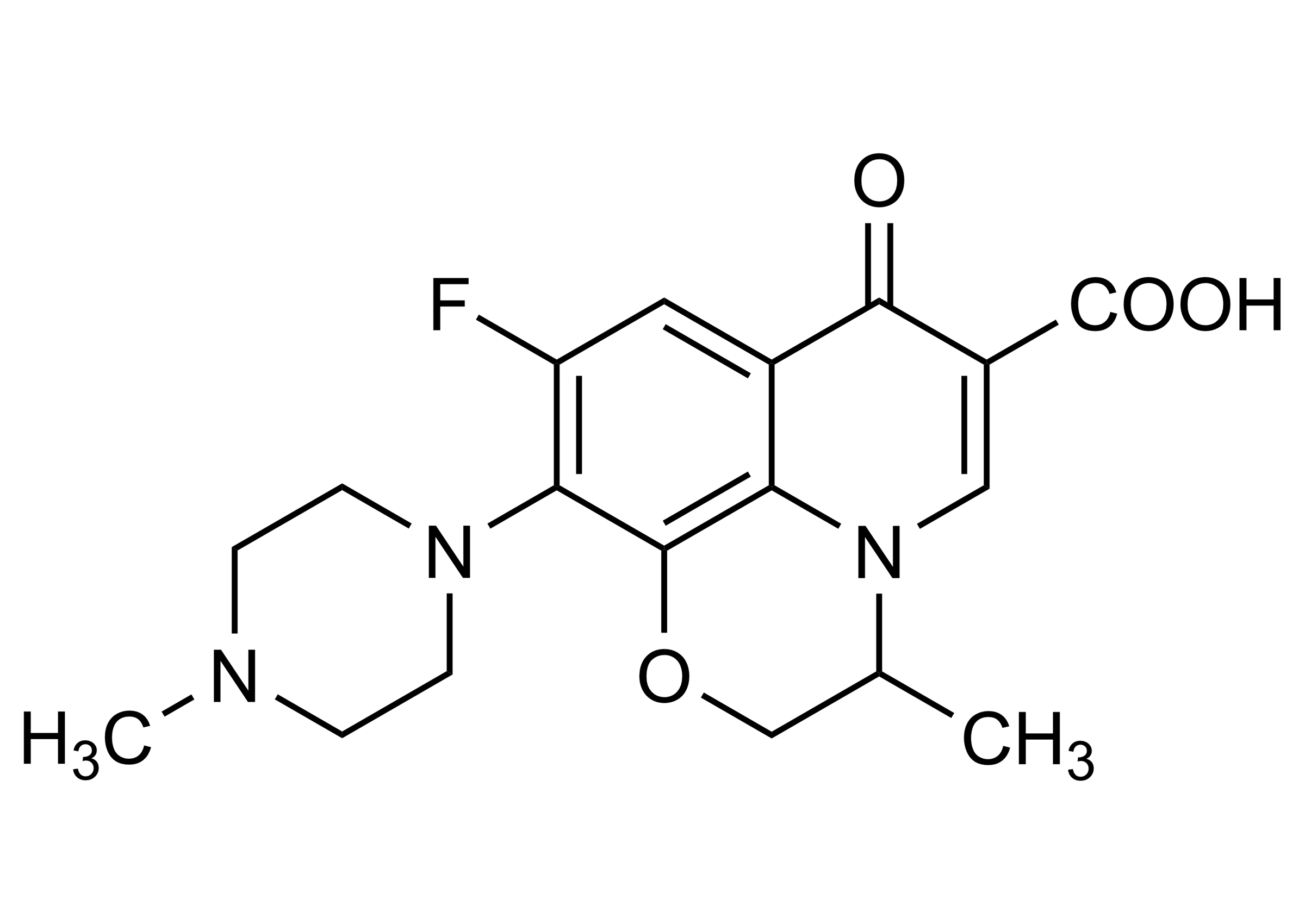 Ofloxacin Reference Standard - Molecular Structure (CAS 82419-36-1) Ofloxacin reference standard molecular structure for LC-MS/MS and GC-MS analysis (CAS 82419-36-1)