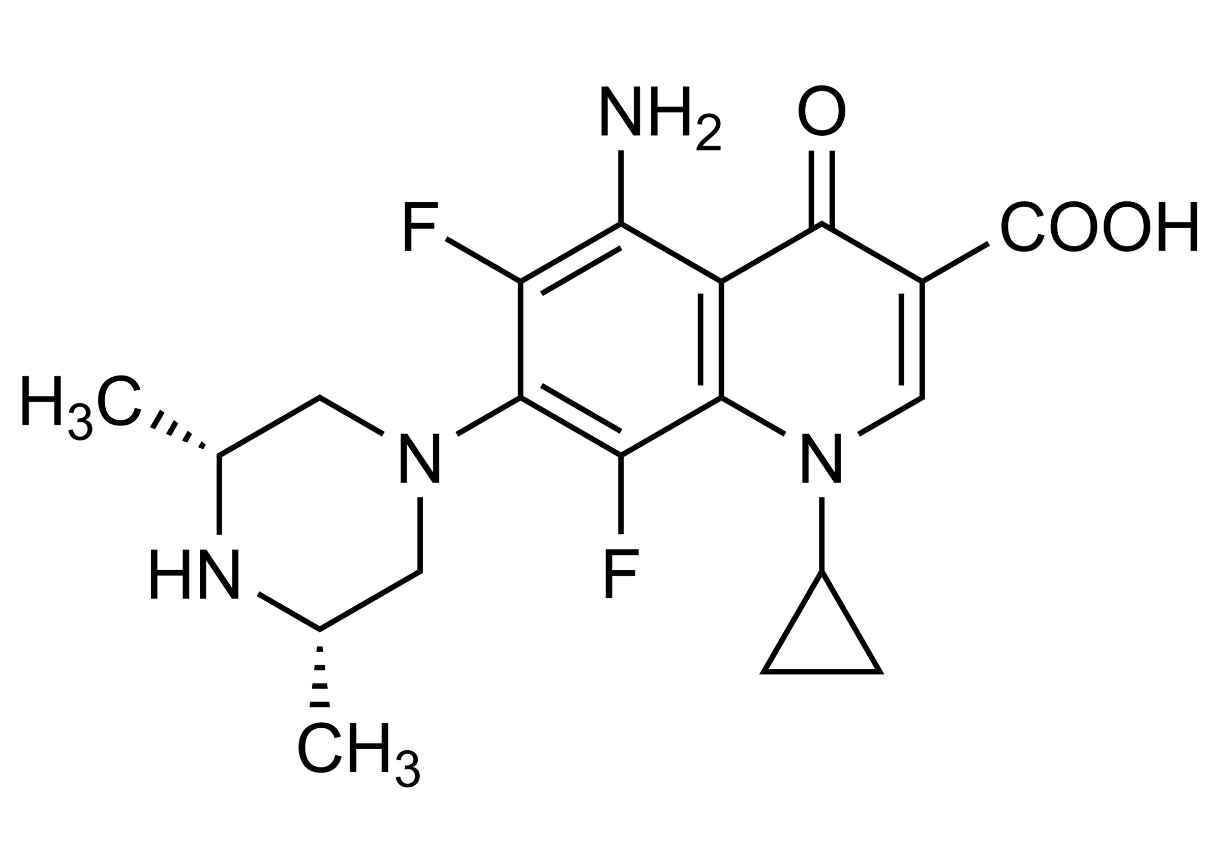Sparfloxacin Reference Standard Molecular Structure | WITEGA Sparfloxacin molecular structure reference standard for LC-MS/MS and GC-MS