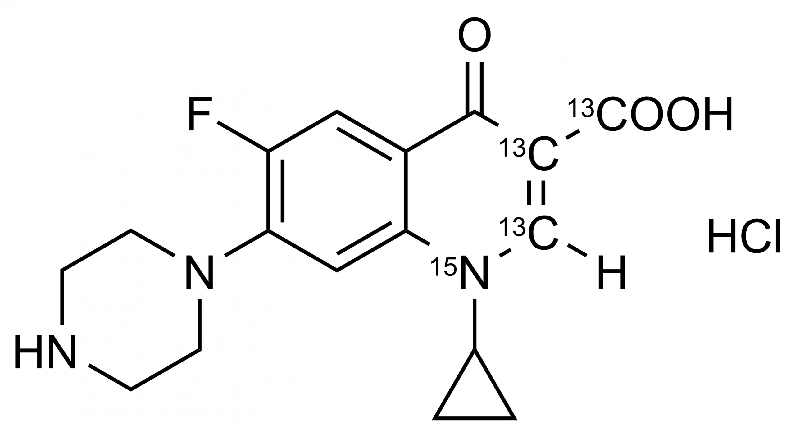 Ciprofloxacin-D8 hydrochloride Reference Standard Structure Ciprofloxacin-D8 hydrochloride molecular structure reference standard for LC-MS/MS and GC-MS