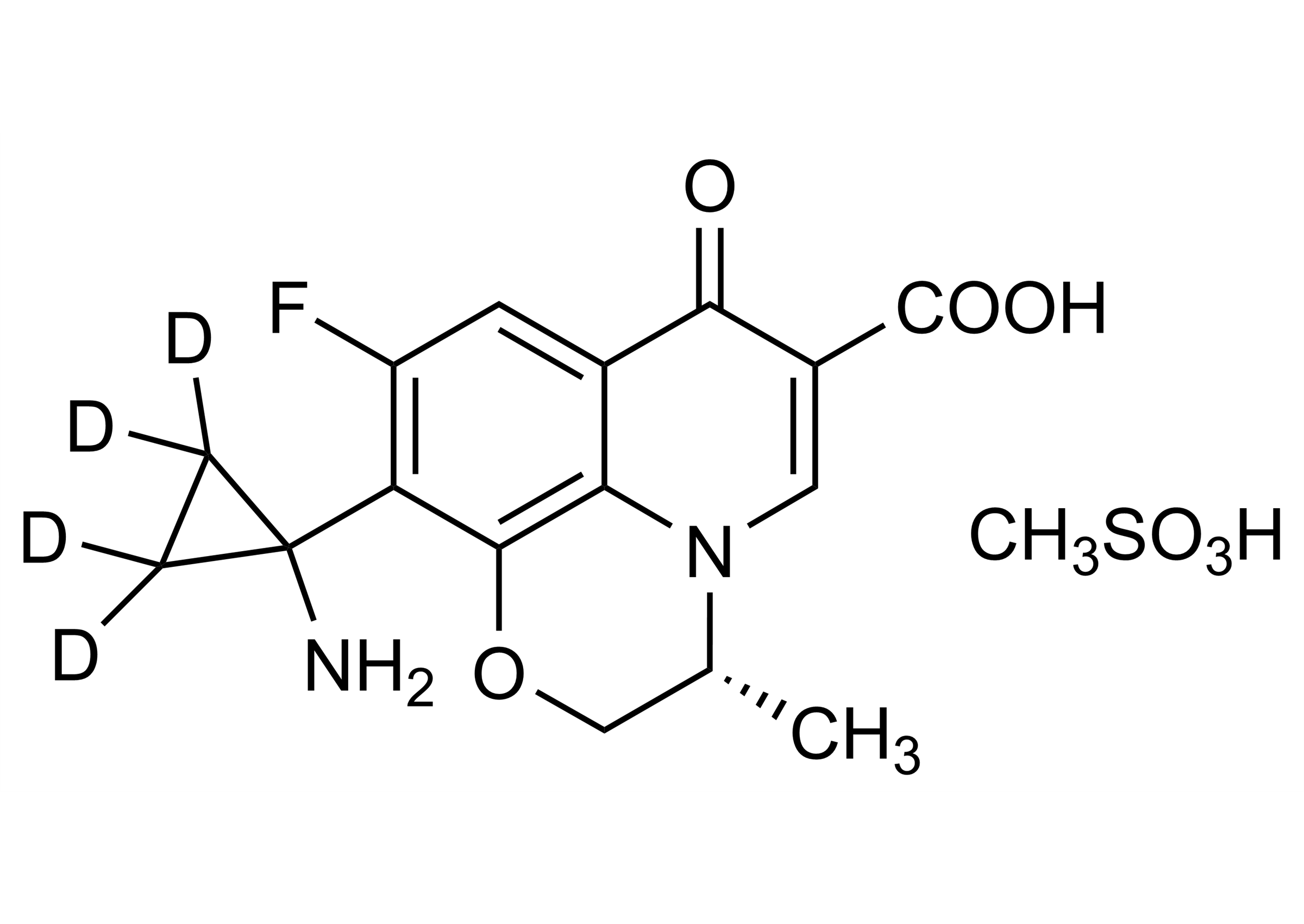 Pazufloxacin D4 mesylate reference standard structure Pazufloxacin D4 mesylate reference standard molecular structure (CAS 1346602-97-8)