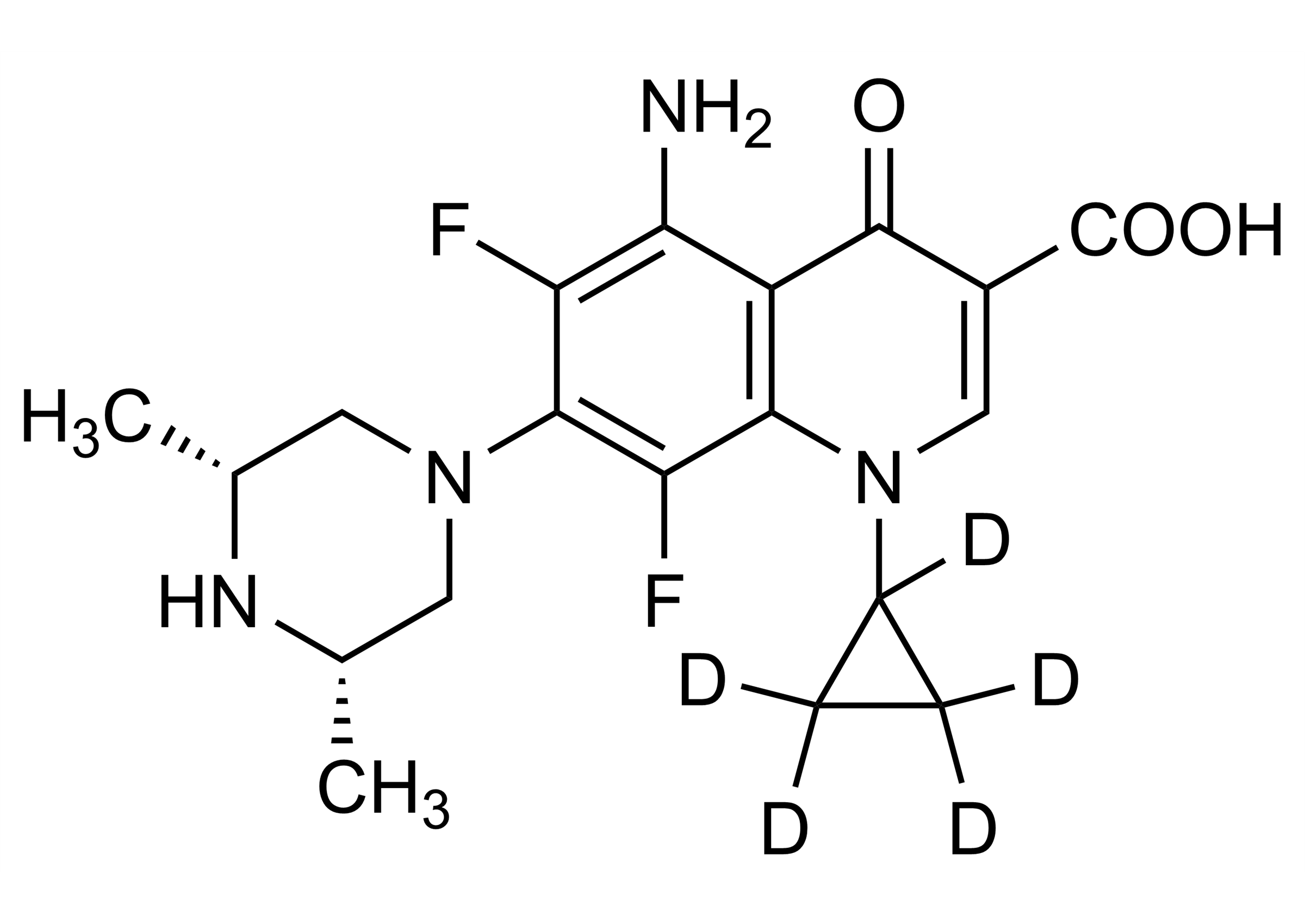 Sparfloxacin DD5 Molecular Structure Reference Standard | WITEGA Sparfloxacin DD5 molecular structure reference standard by WITEGA Laboratorien Berlin-Adlershof GmbH