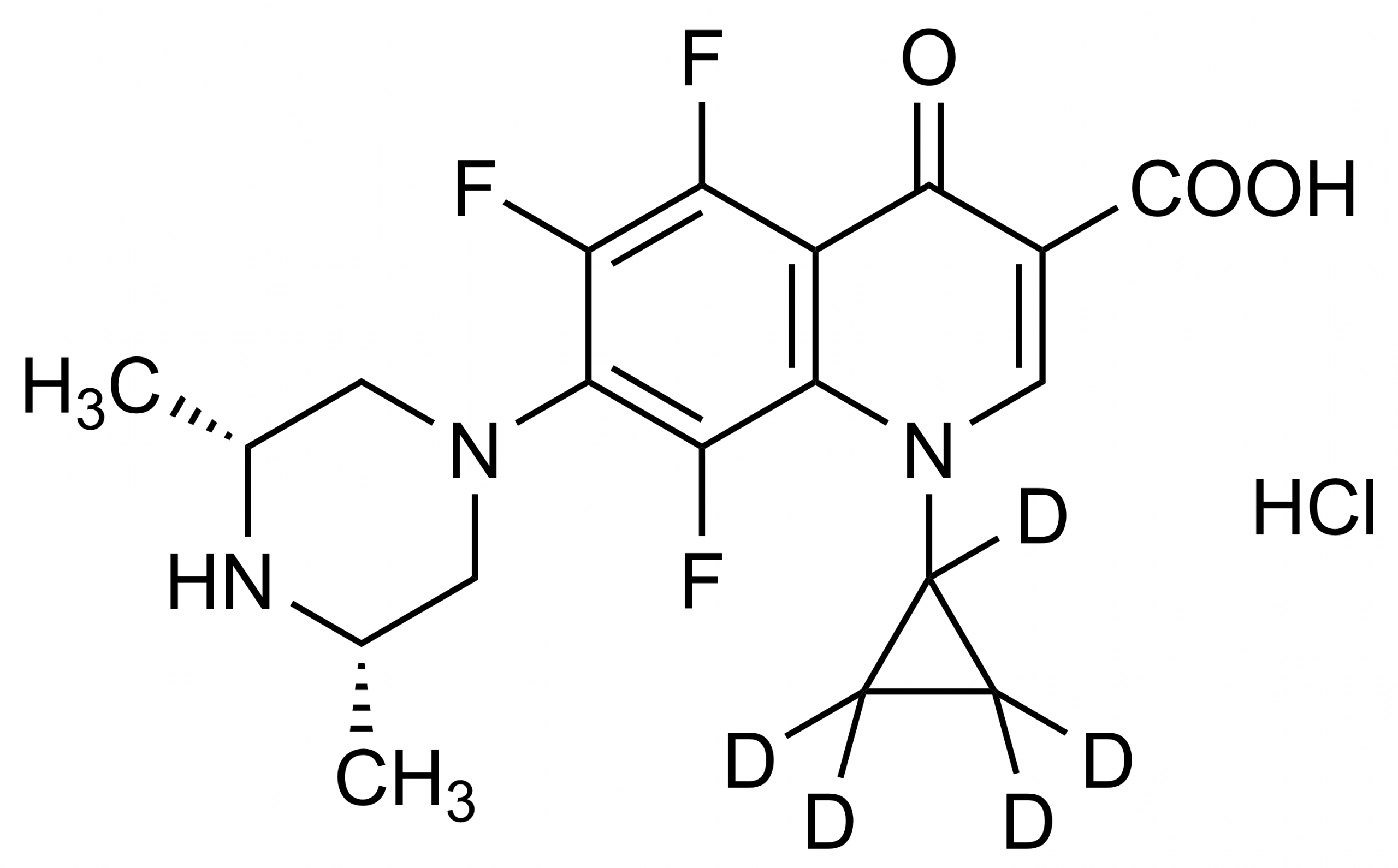 Orbifloxacin-D5 hydrochloride reference standard molecular structure for LC-MS/MS calibration
