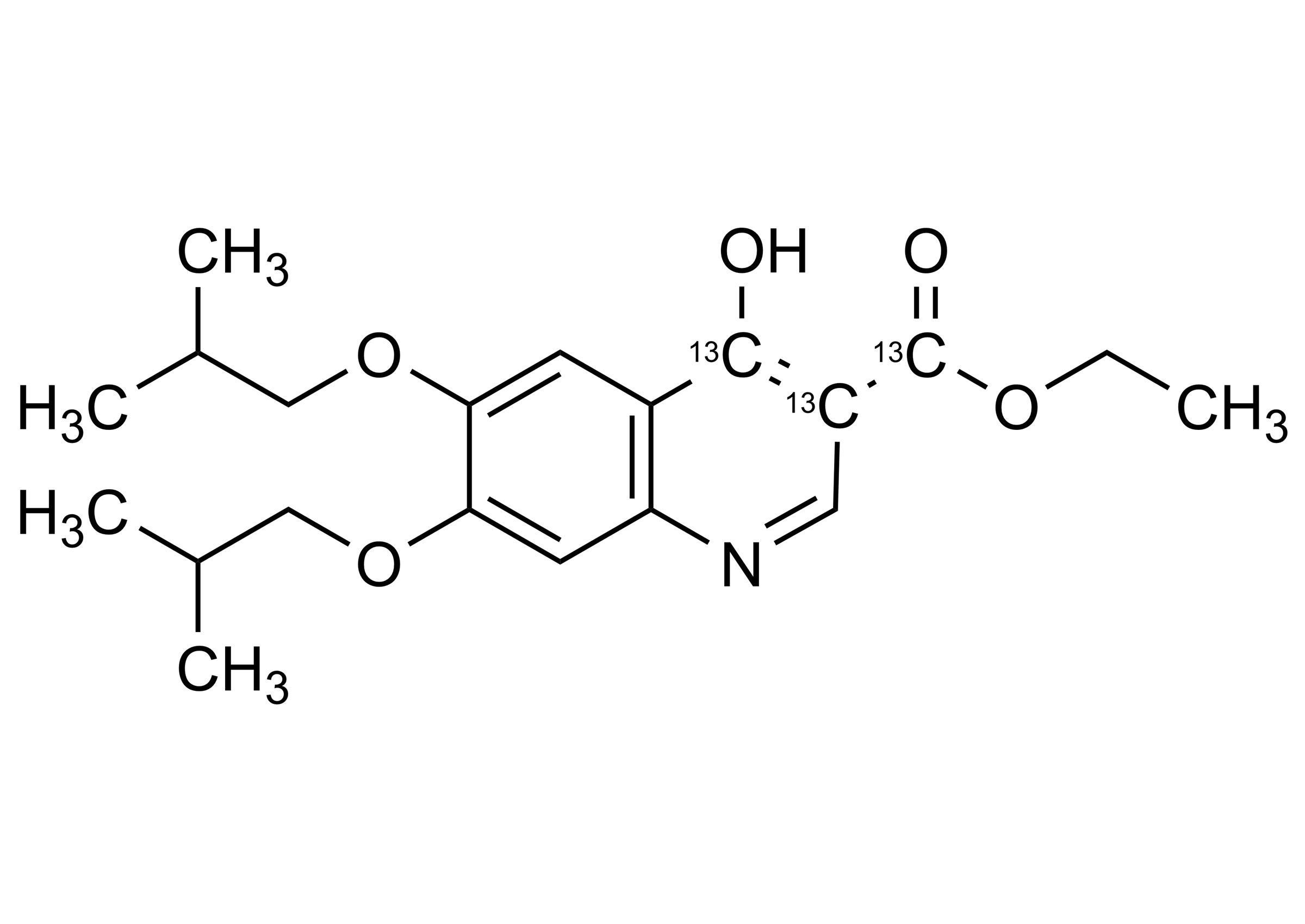 Buquinolate 13C3 reference standard molecular structure for LC-MS/MS and GC-MS calibration