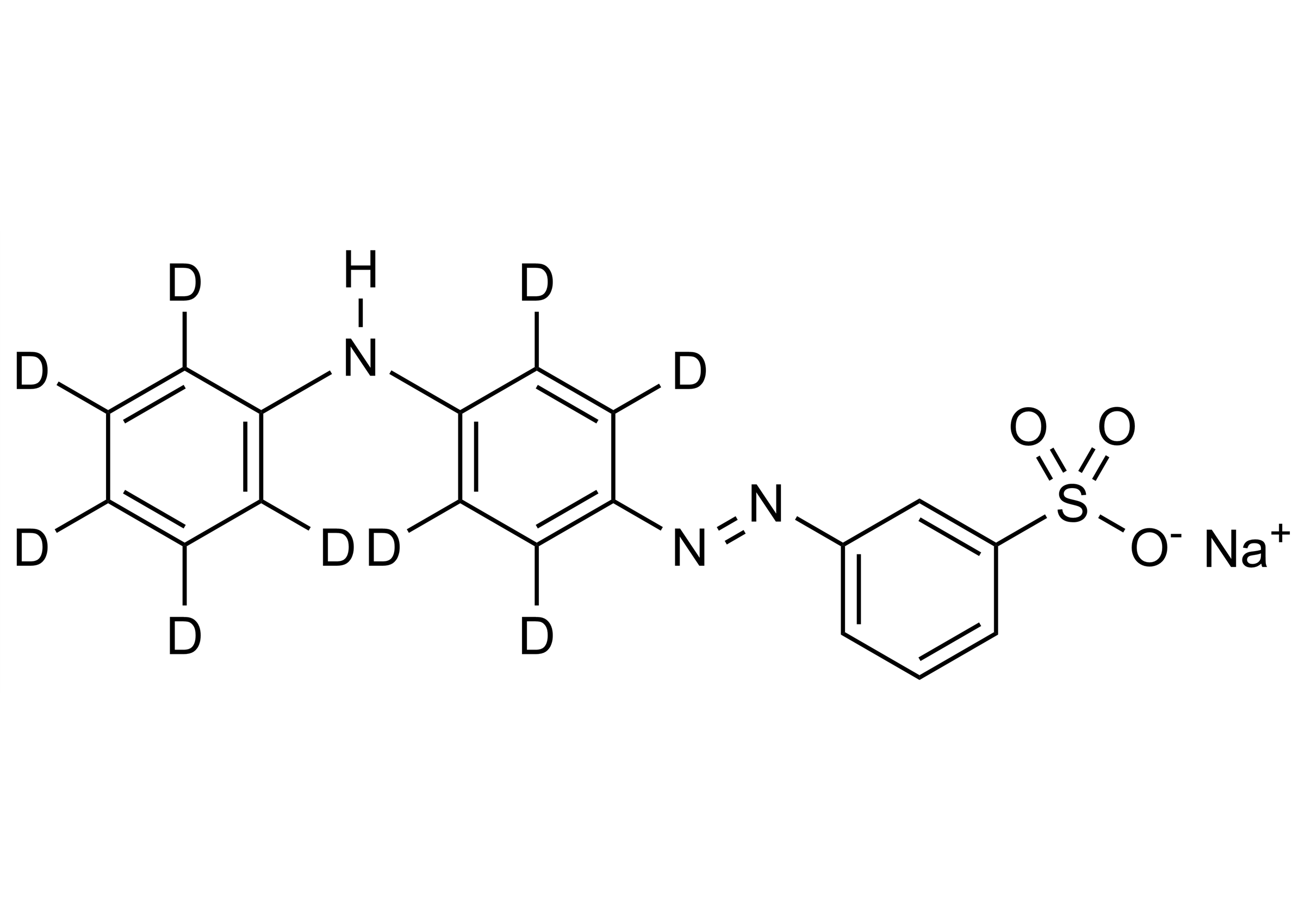 Metanil yellow D9 sodium salt Acid yellow 36 D9 sodium salt Reference Standard Structure Metanil yellow D9 sodium salt Acid yellow 36 D9 sodium salt reference standard molecular structure