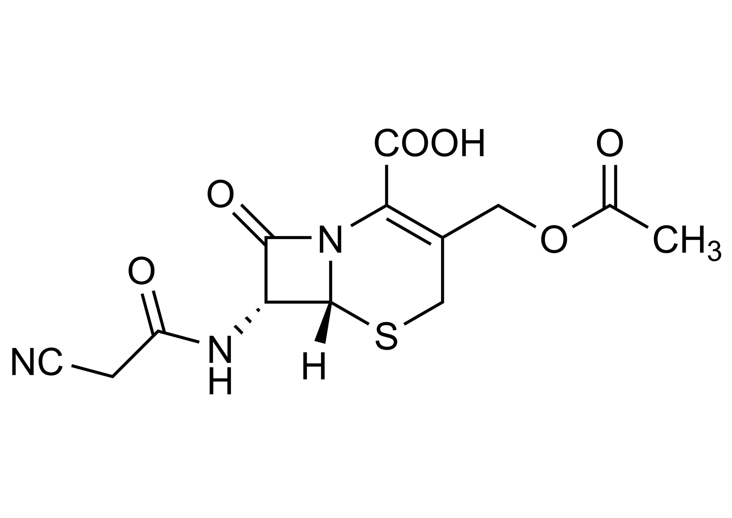 Cefacetrile Reference Standard Structure – WITEGA Laboratorien Berlin-Adlershof GmbH Cefacetrile reference standard molecular structure (CAS 10206-21-0) for LC-MS/MS and GC-MS