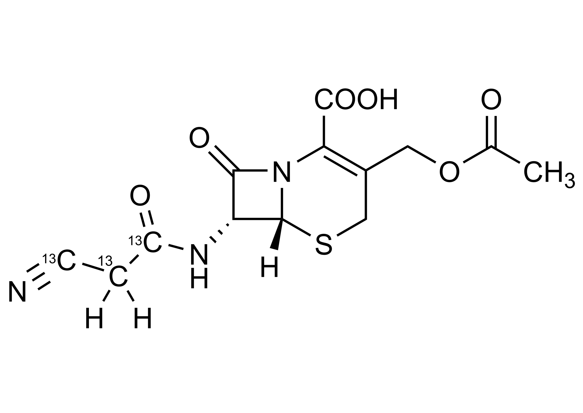 Cefacetrile-13C3 reference standard molecular structure for LC-MS/MS and GC-MS analysis