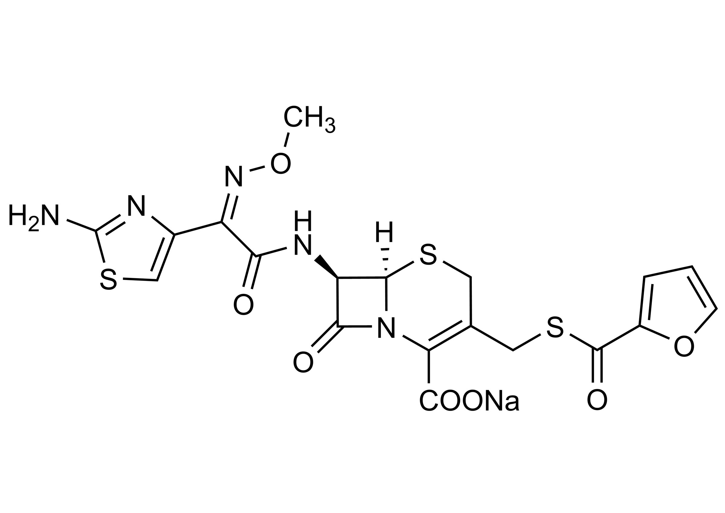 Ceftiofur sodium salt Reference Standard – Molecular Structure Ceftiofur sodium salt reference standard molecular structure (CAS 104010-37-9)