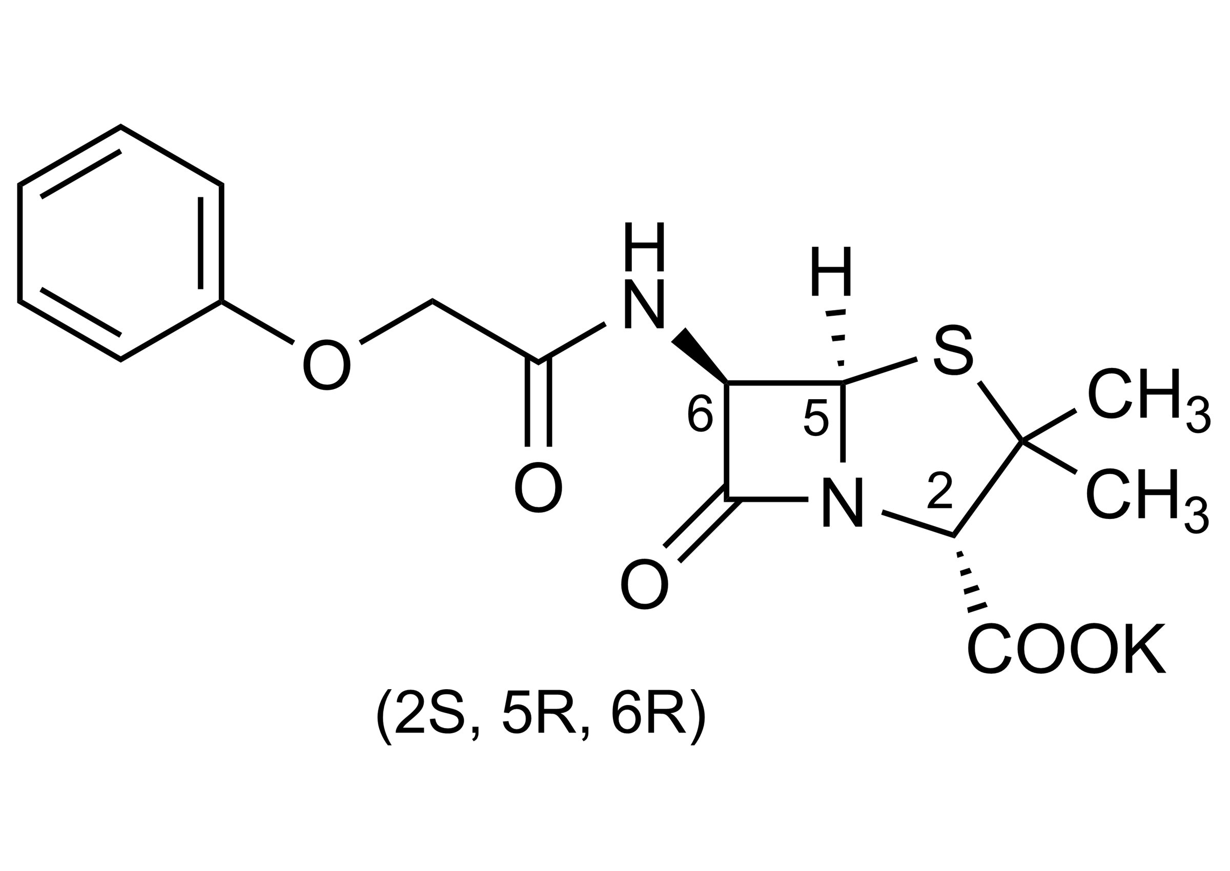 Phenoxymethylpenicillin potassium salt Penicillin V reference standard image (CAS 132-98-9) Phenoxymethylpenicillin potassium salt Penicillin V reference standard molecular structure (CAS 132-98-9)