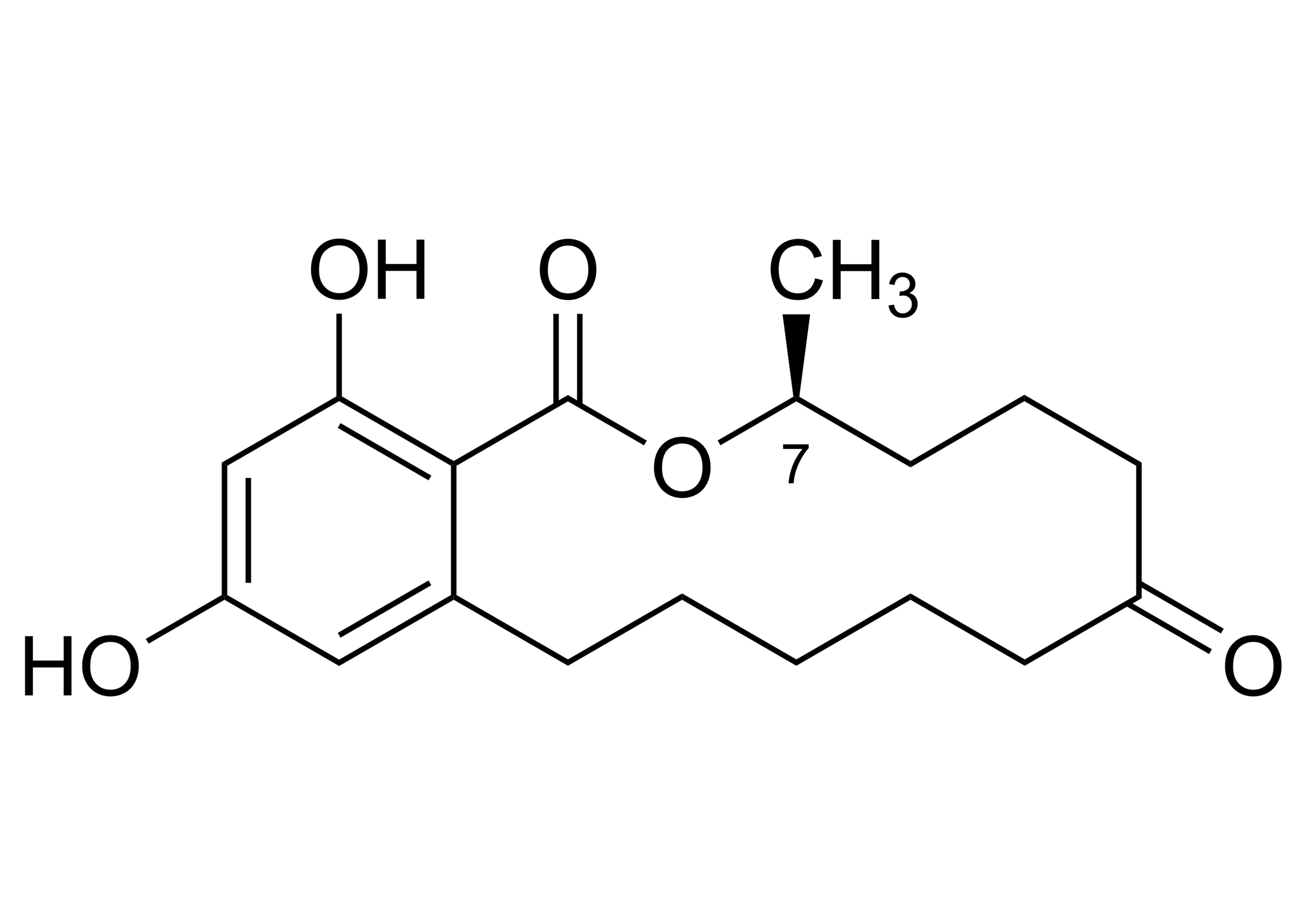Zearalanone Reference Standard Structure Image Zearalanone reference standard molecular structure for LC-MS/MS and GC-MS