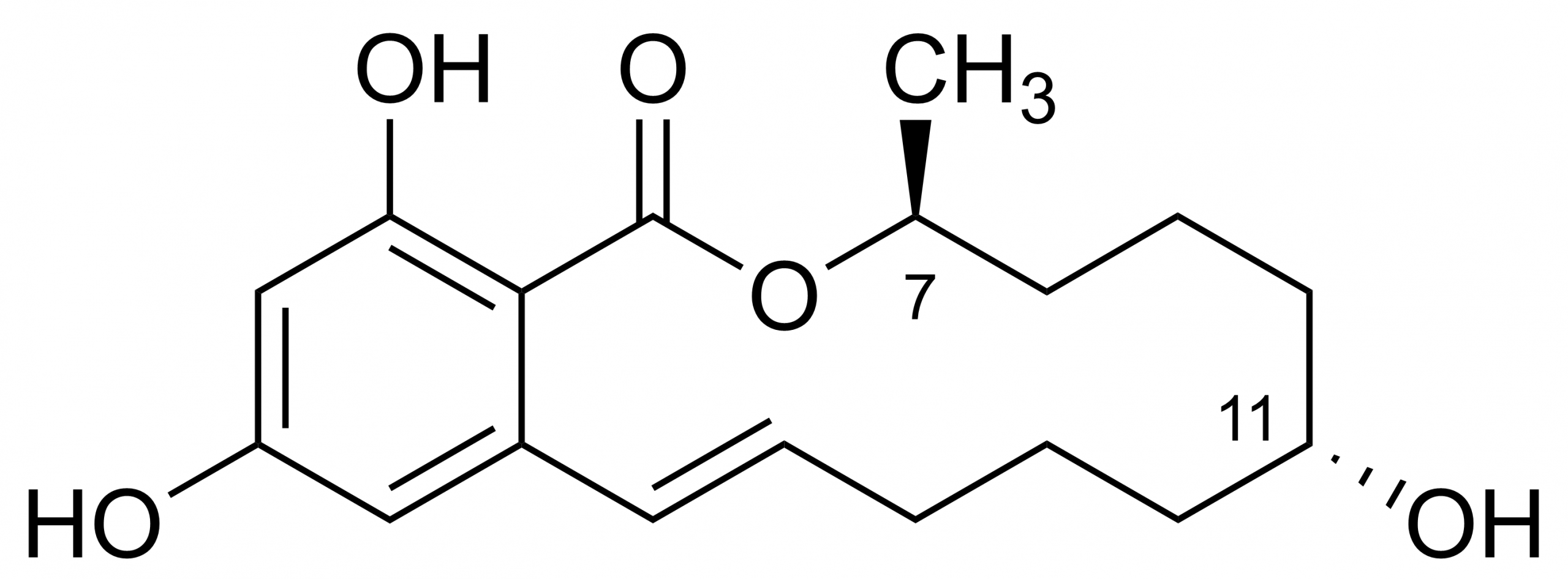 alpha Zearalenol reference standard molecular structure (CAS 36455-72-8)