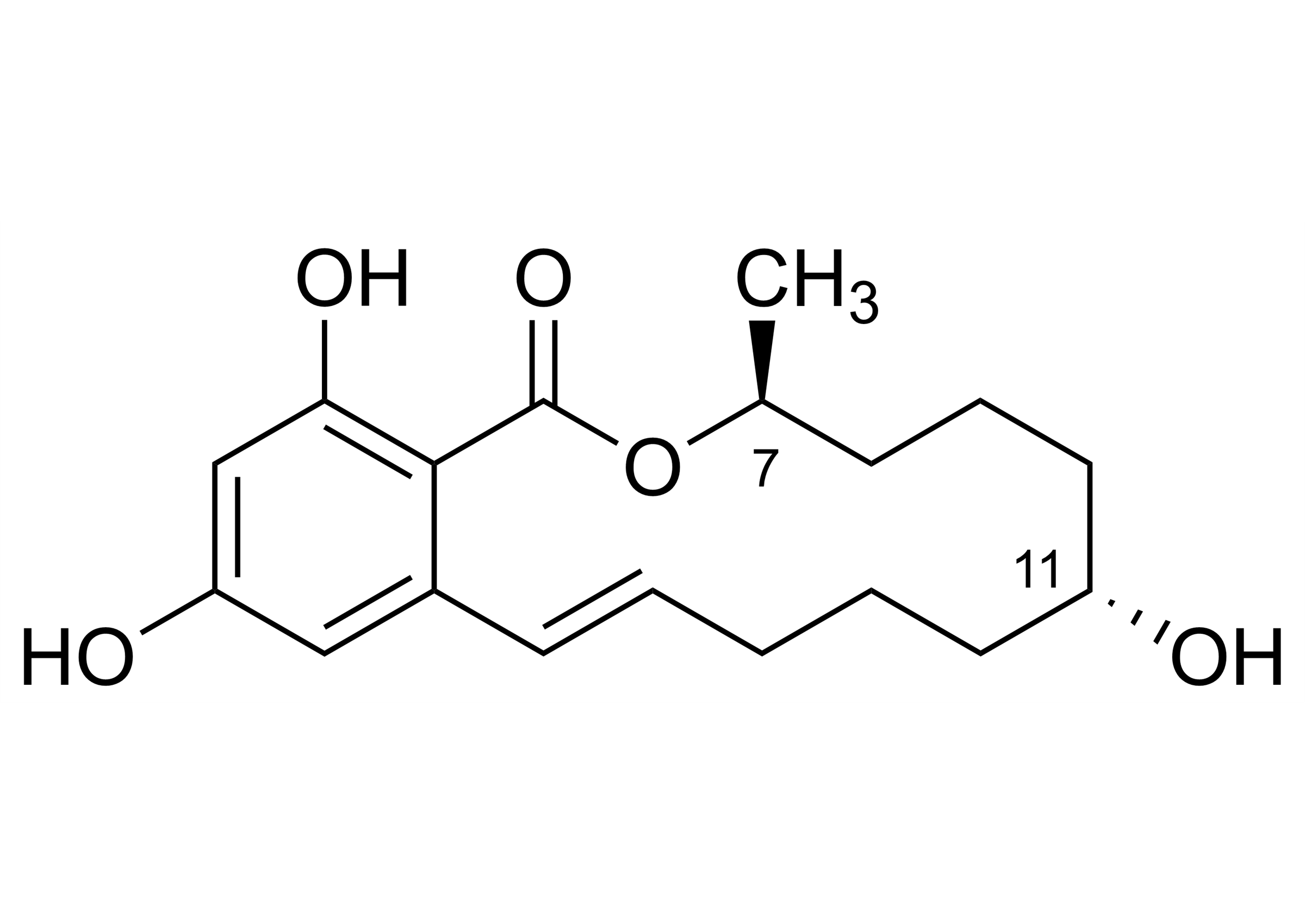 alpha Zearalenol reference standard molecular structure (CAS 36455-72-8)