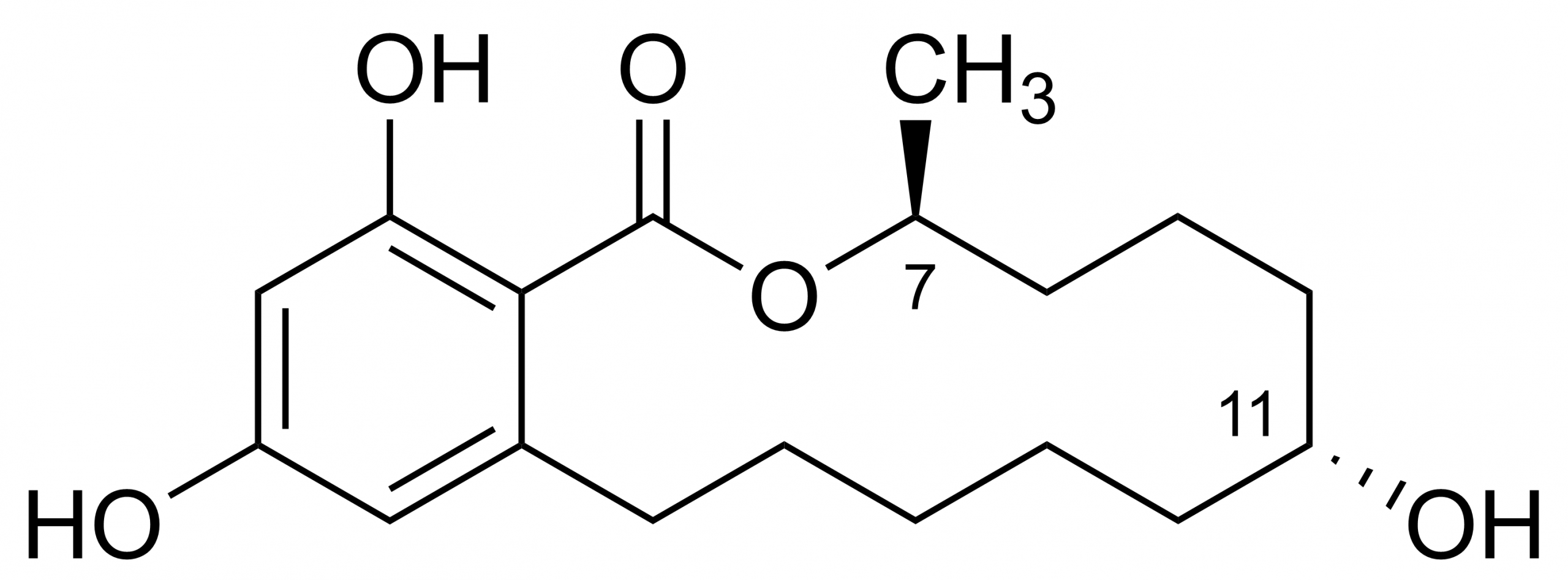 Zeranol alpha Zearalanol reference standard molecular structure for LC-MS/MS and GC-MS calibration