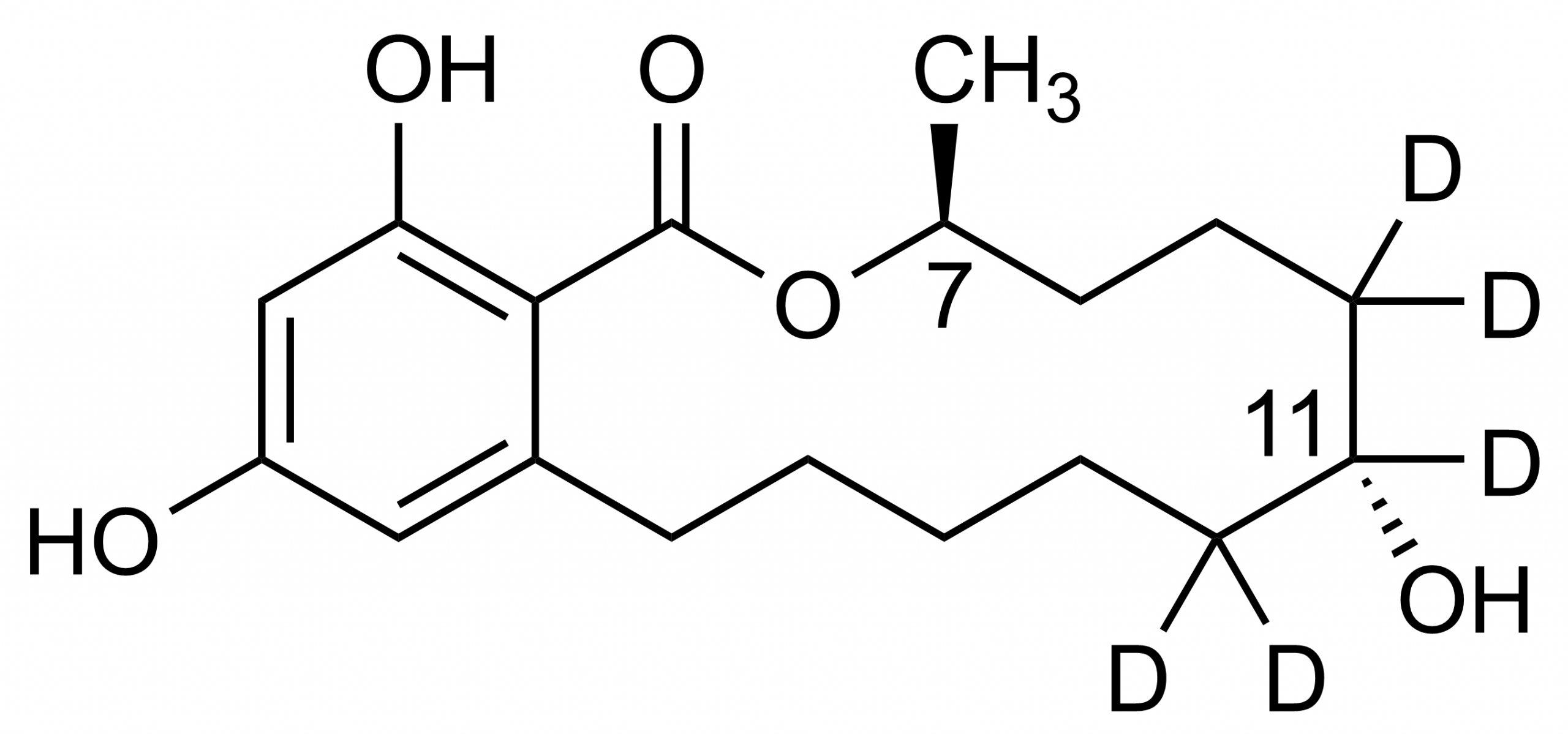 Zeranol D5 alpha Zearalanol D5 reference standard molecular structure