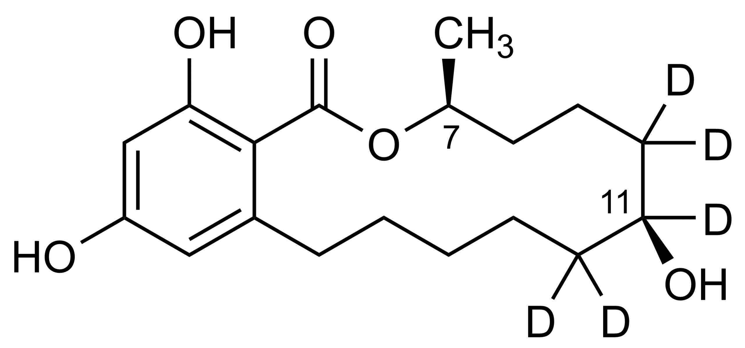 Taleranol D5 beta Zearalanol D5 Reference Standard Structure Taleranol D5 (beta Zearalanol D5) reference standard molecular structure by WITEGA