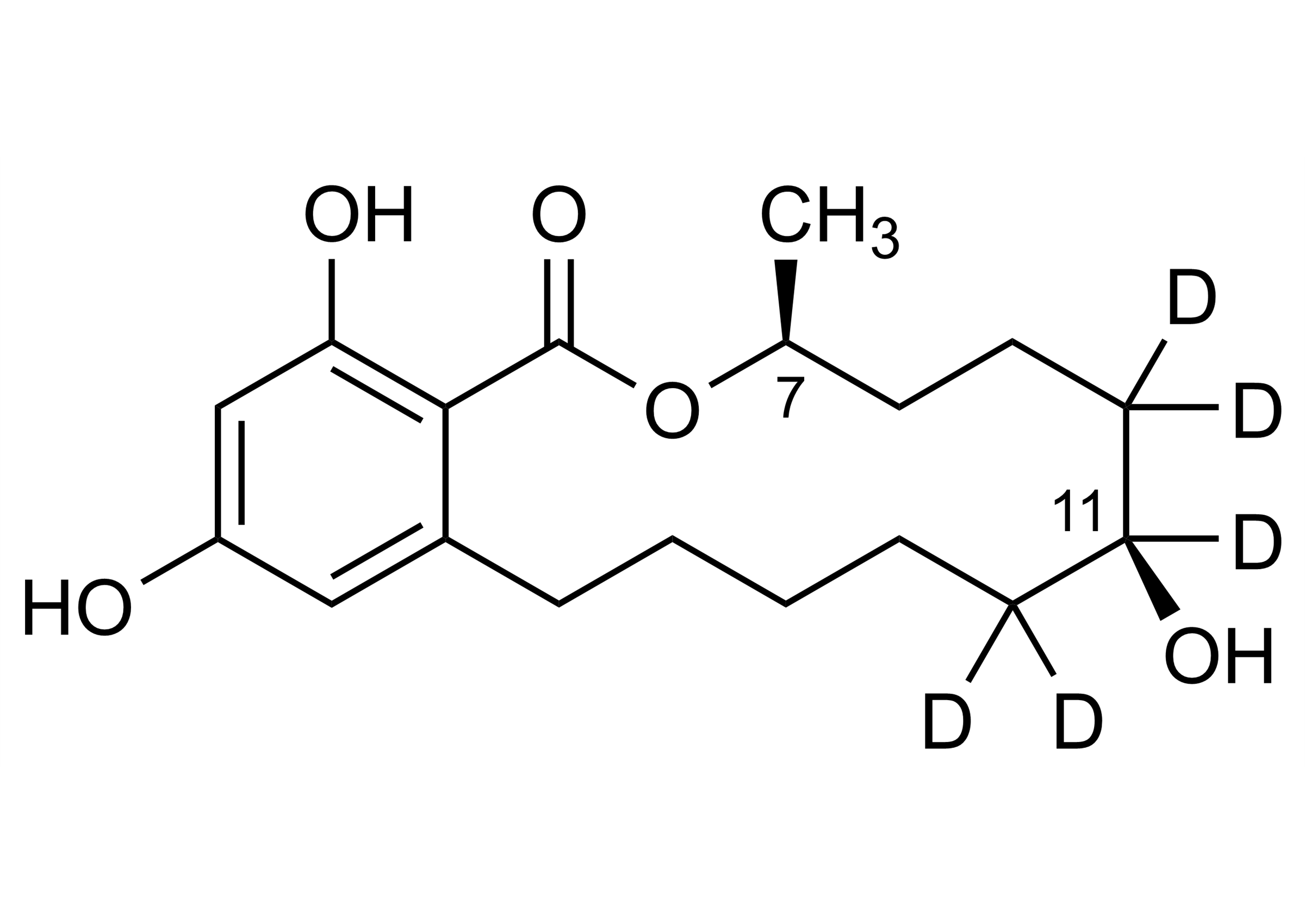 Taleranol D5 beta Zearalanol D5 Reference Standard Structure Taleranol D5 (beta Zearalanol D5) reference standard molecular structure by WITEGA