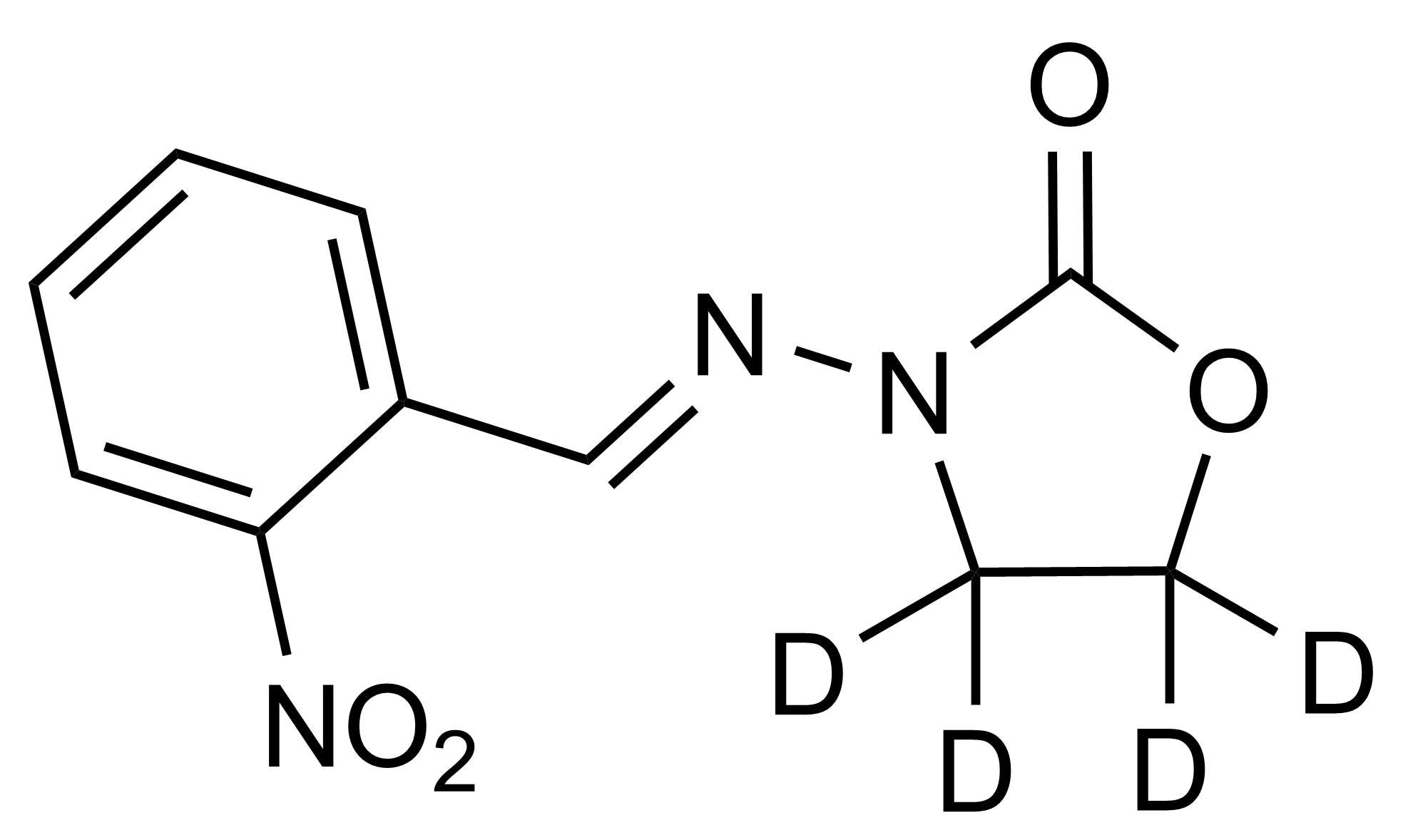 2-NP-AOZ-D4 molecular structure reference standard for nitrofuran metabolite analysis by LC-MS/MS - WITEGA Laboratorien Berlin-Adlershof GmbH