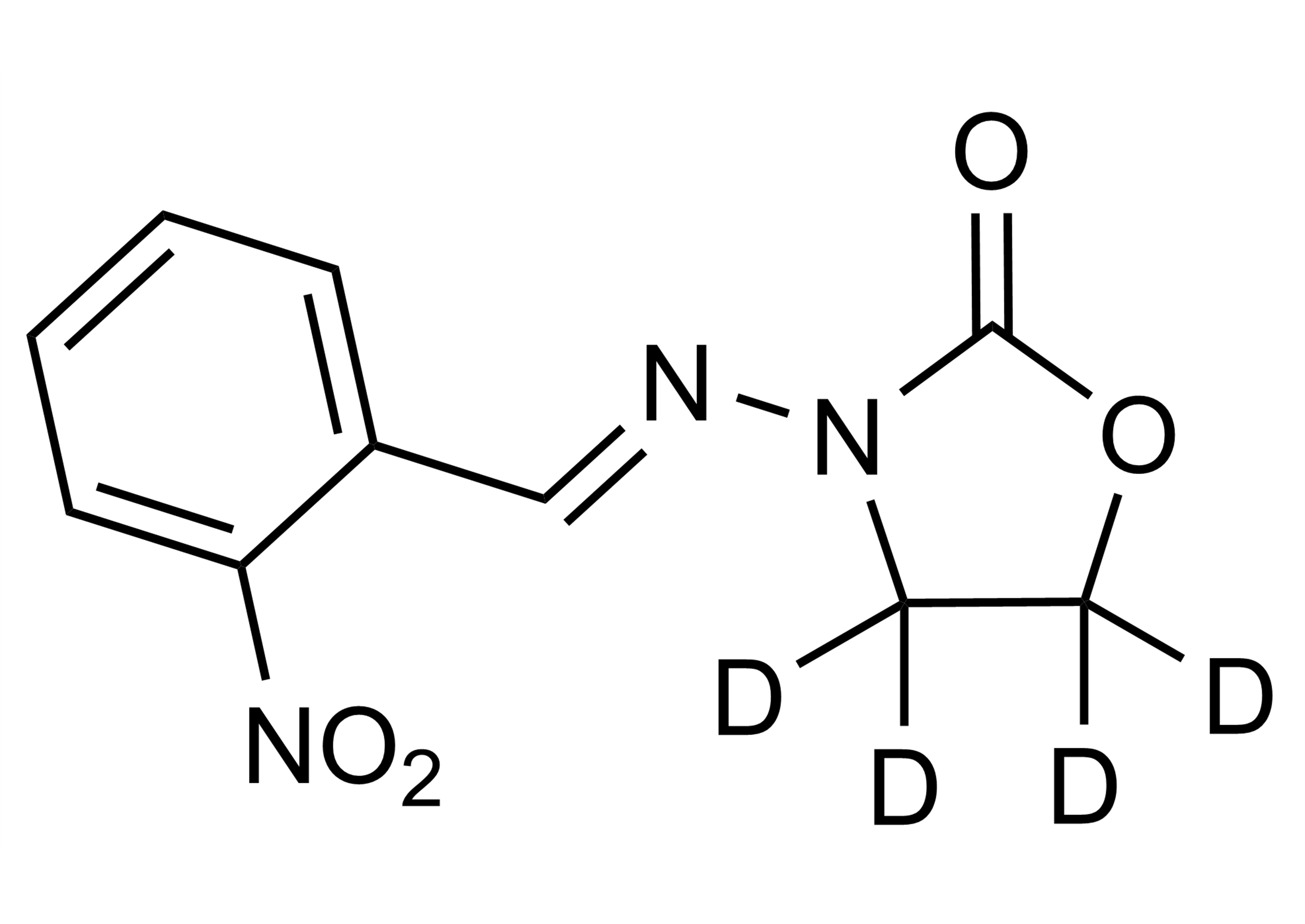 2-NP-AOZ-D4 reference standard molecular structure - WITEGA Laboratorien Berlin-Adlershof GmbH 2-NP-AOZ-D4 molecular structure reference standard for nitrofuran metabolite analysis by LC-MS/MS - WITEGA Laboratorien Berlin-Adlershof GmbH