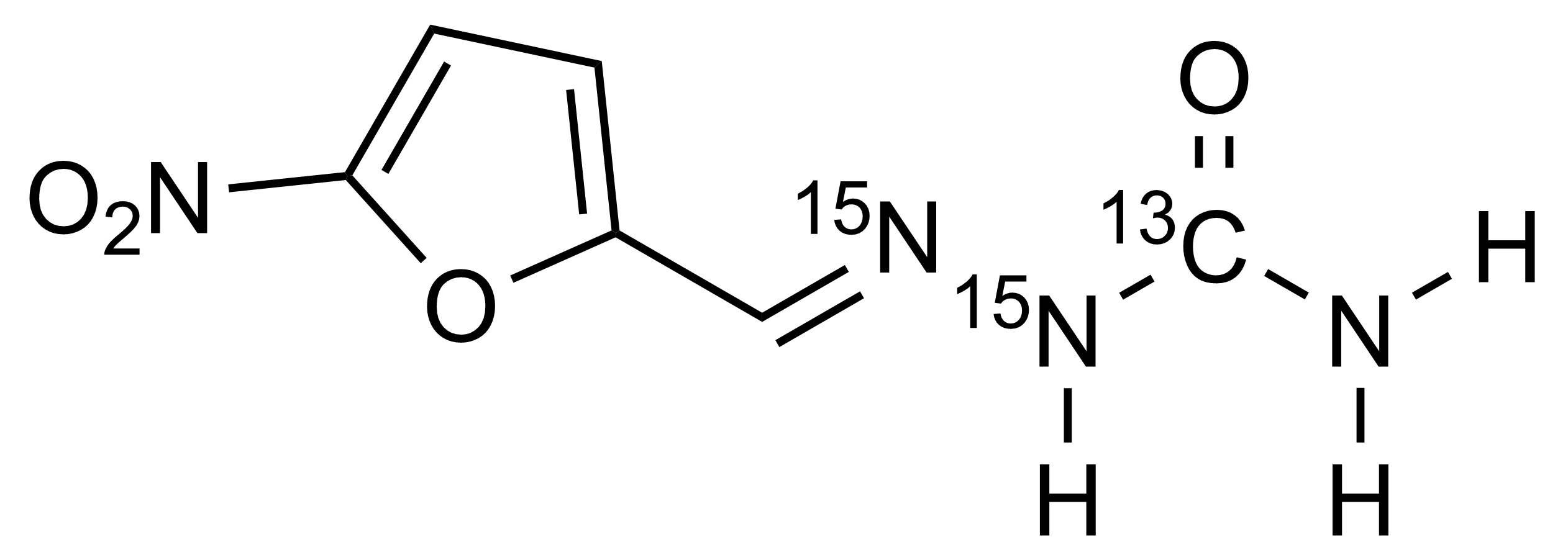 Molecular structure of Nitrofurazone-13C,15N2 reference standard for LC-MS/MS and GC-MS