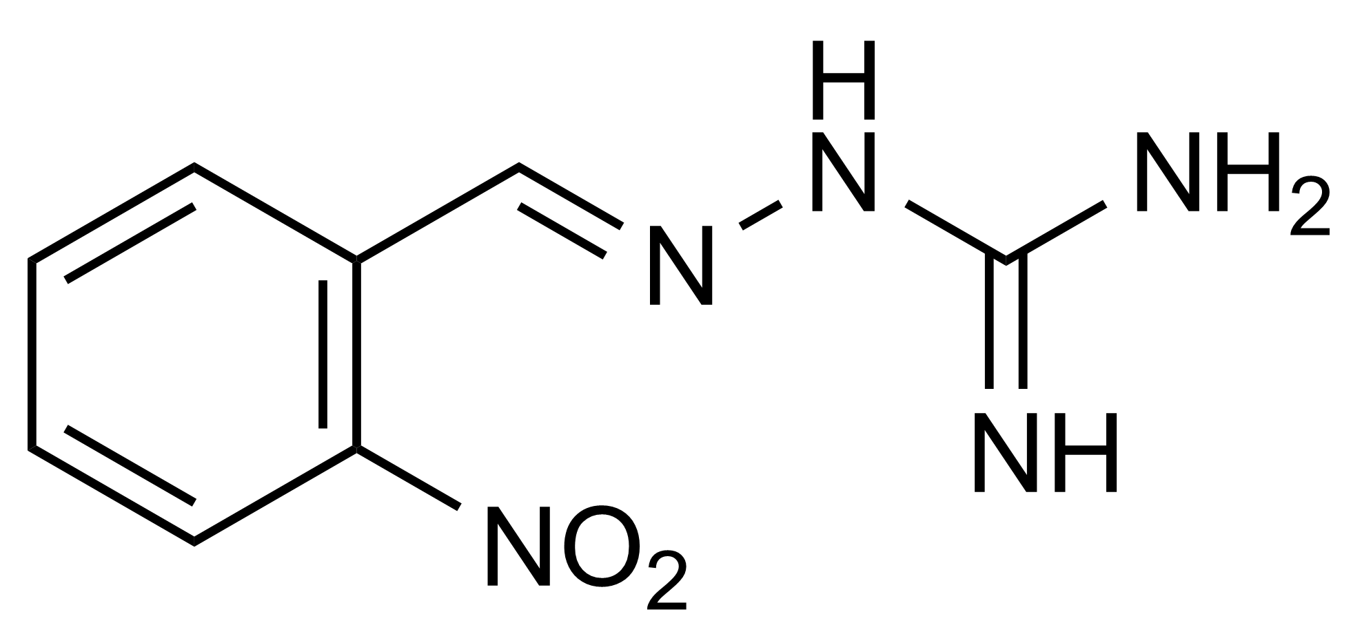 Molecular structure of 2-NP-Aminoguanidine reference standard for LC-MS/MS and GC-MS nitrofuran metabolite analysis