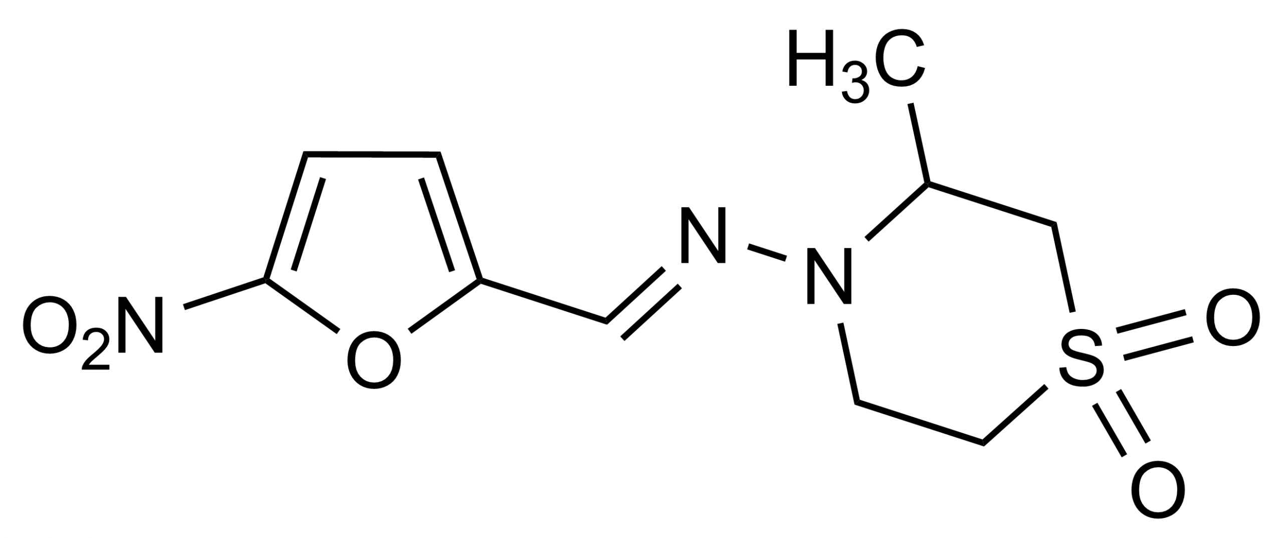 Molecular structure of Nifurtimox Lampit reference standard for LC-MS/MS and GC-MS analysis