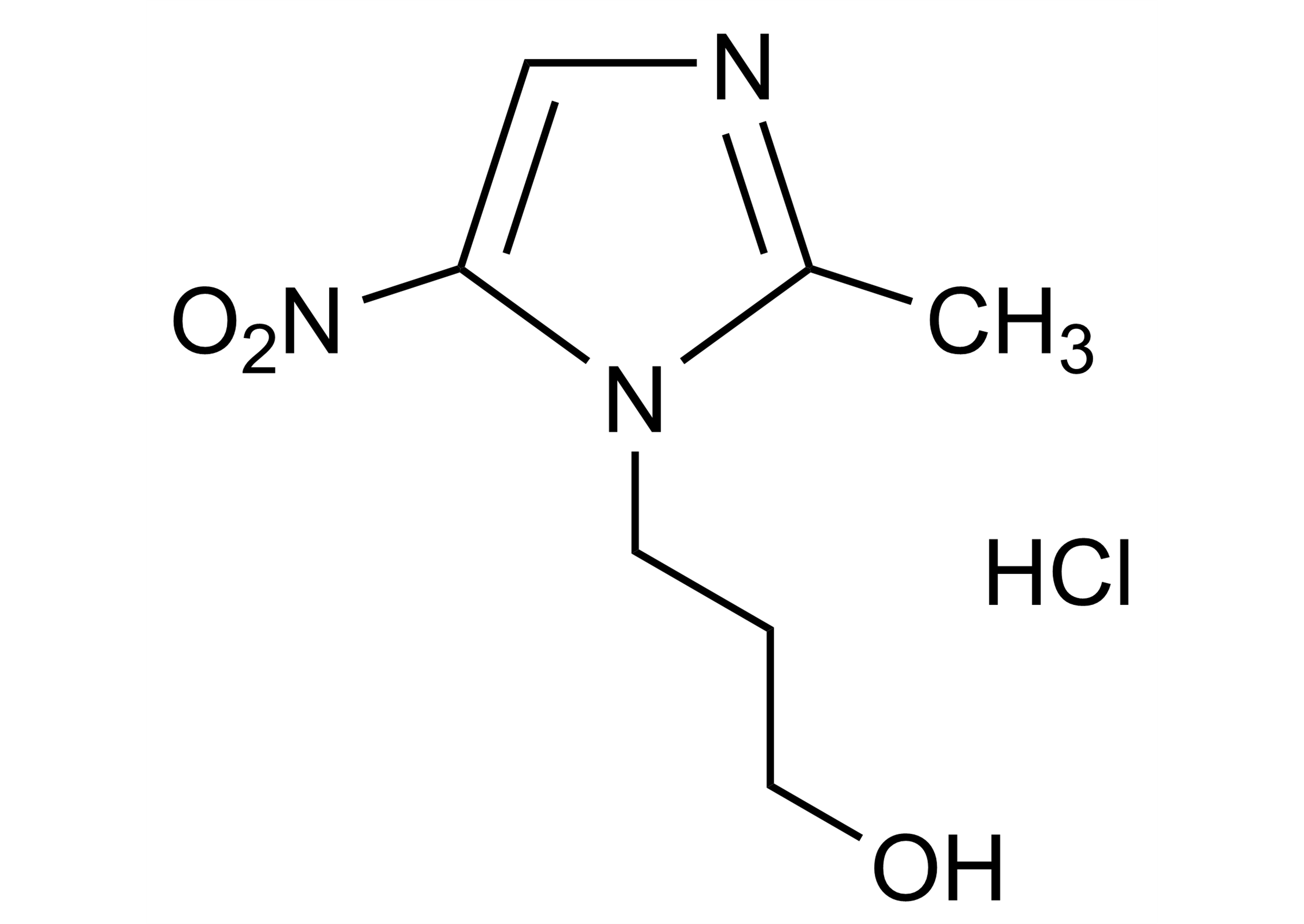 Ternidazole hydrochloride Reference Standard Molecular Structure Molecular structure of Ternidazole hydrochloride reference standard for LC-MS/MS and GC-MS