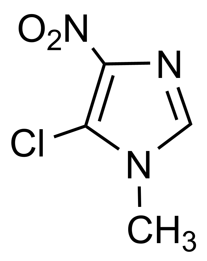 5-Chloro-1-methyl-4-nitroimidazole Reference Standard â Molecular Structure 5-Chloro-1-methyl-4-nitroimidazole reference standard molecular structure (CAS 4897-25-0)