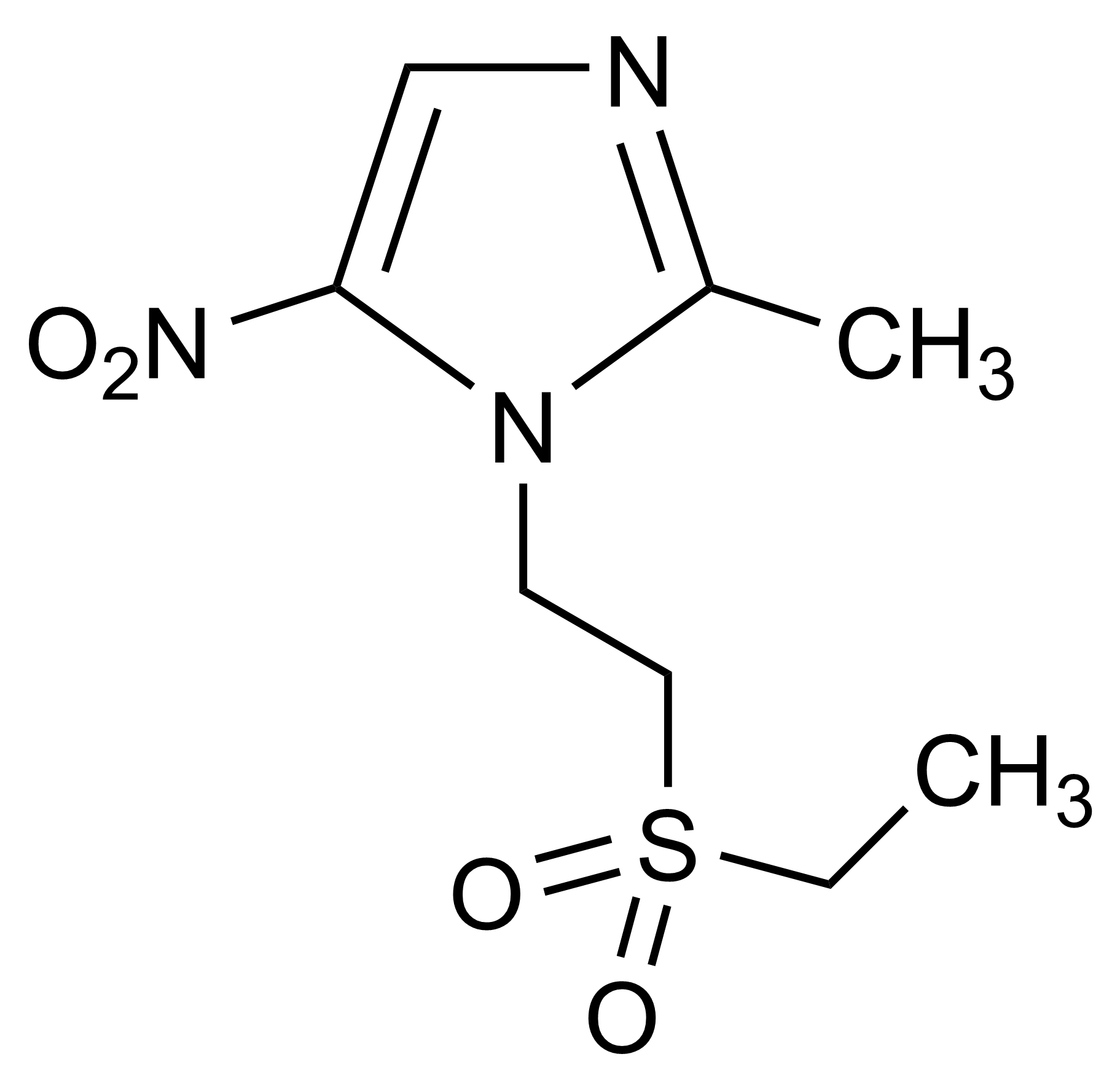 Tinidazole Reference Standard Structure Image Tinidazole reference standard molecular structure for LC-MS/MS and GC-MS analysis