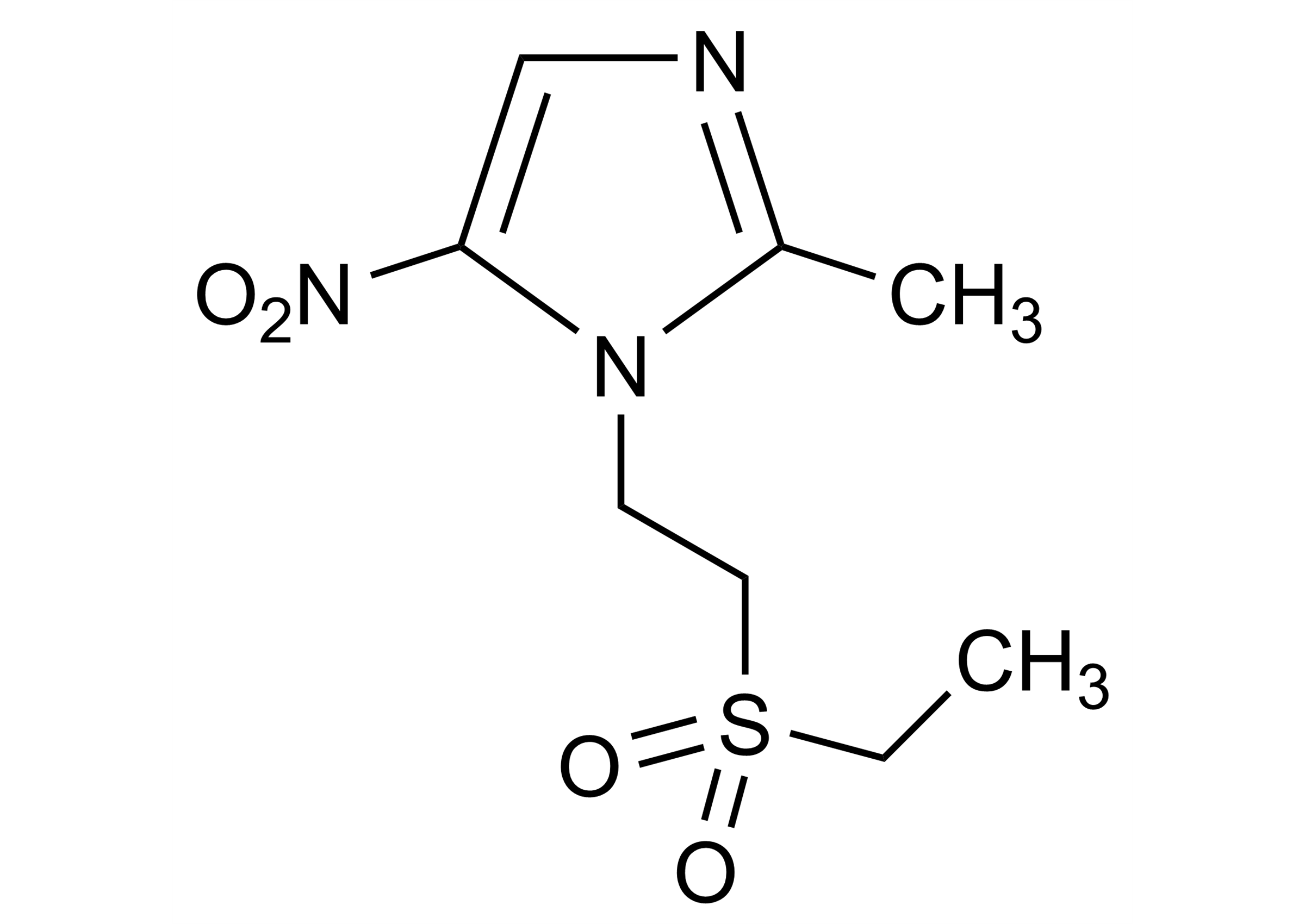 Tinidazole Reference Standard Structure Image Tinidazole reference standard molecular structure for LC-MS/MS and GC-MS analysis
