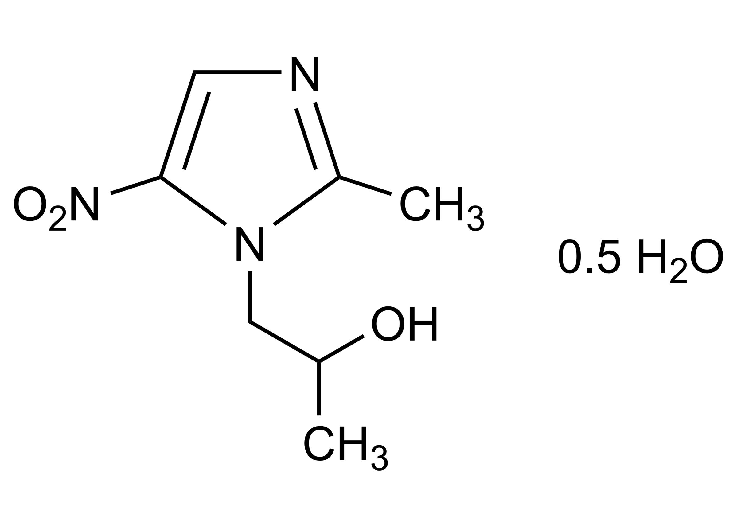 Secnidazole semihydrate reference standard structure (CAS 227622-73-3) Secnidazole semihydrate reference standard structure for LC-MS/MS and GC-MS (CAS 227622-73-3)