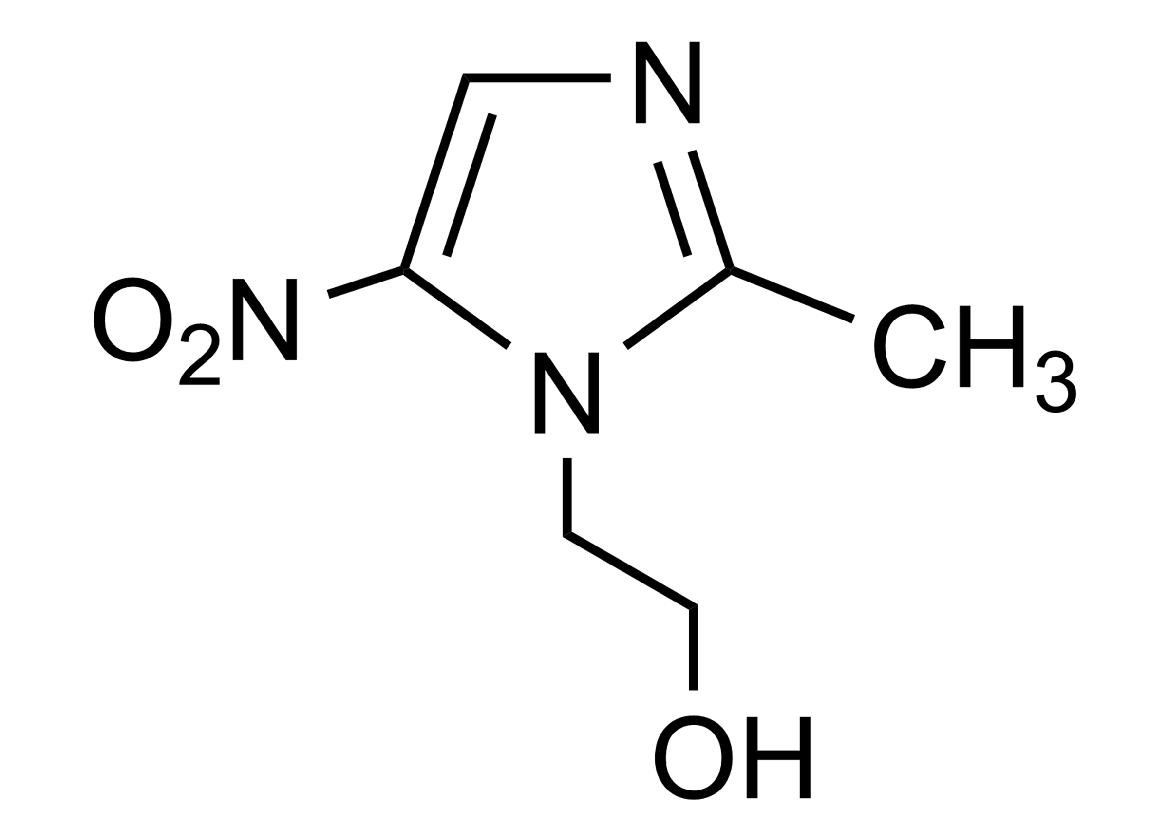 Metronidazole Reference Standard Molecular Structure Metronidazole reference standard molecular structure (CAS 443-48-1) for LC-MS/MS and GC-MS