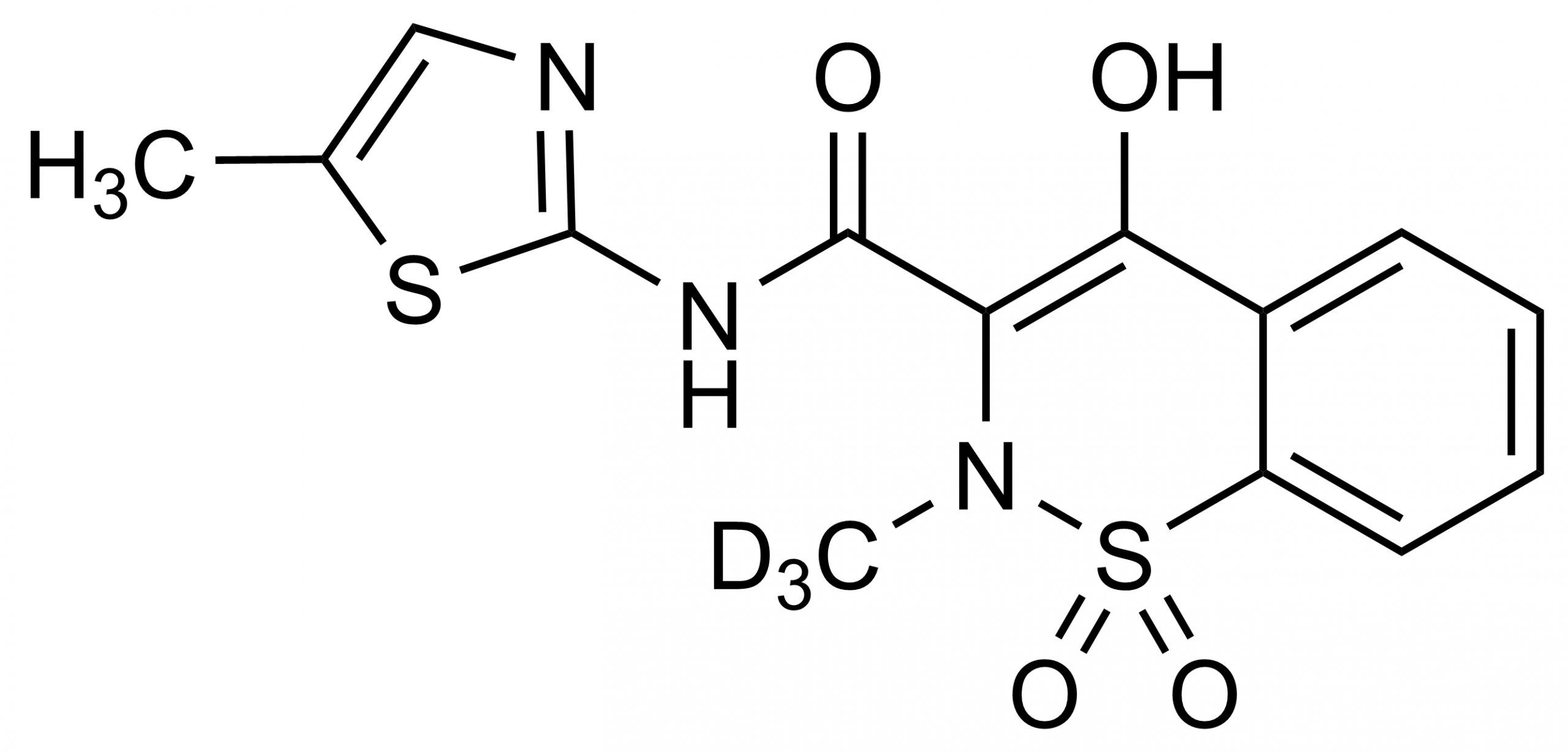 Meloxicam D3 Reference Standard Molecular Structure Meloxicam D3 reference standard molecular structure for LC MS MS and GC MS calibration
