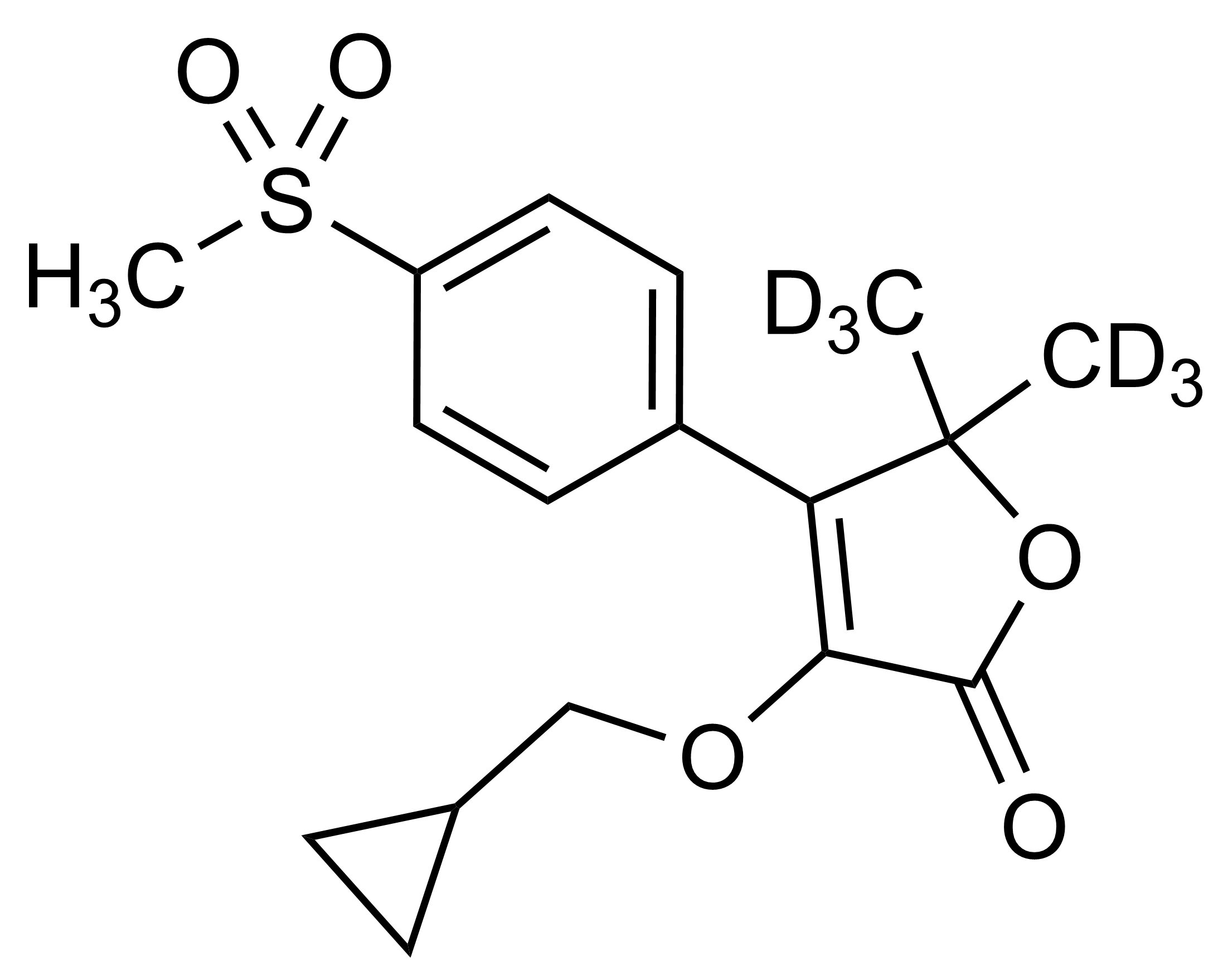 Firocoxib-D6 Reference Standard Structure Image Firocoxib-D6 molecular structure reference standard (CAS 1353853-37-8) by WITEGA Laboratorien Berlin-Adlershof GmbH