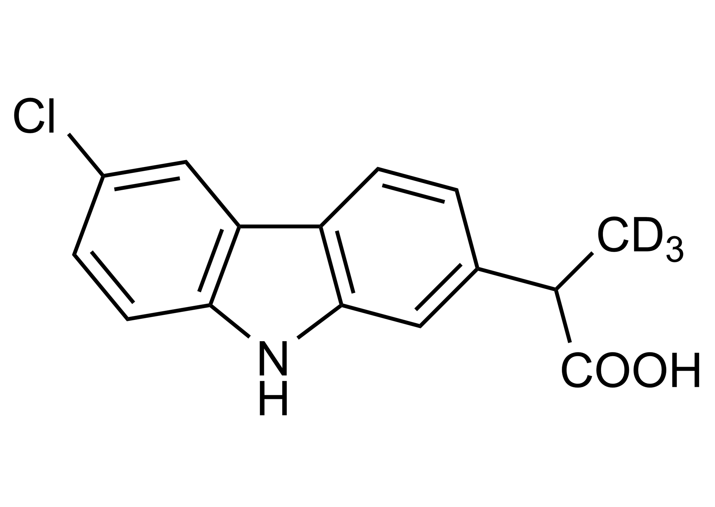 Carprofen-D3 Reference Standard Structure Carprofen-D3 reference standard molecular structure for LC-MS/MS and GC-MS quantification