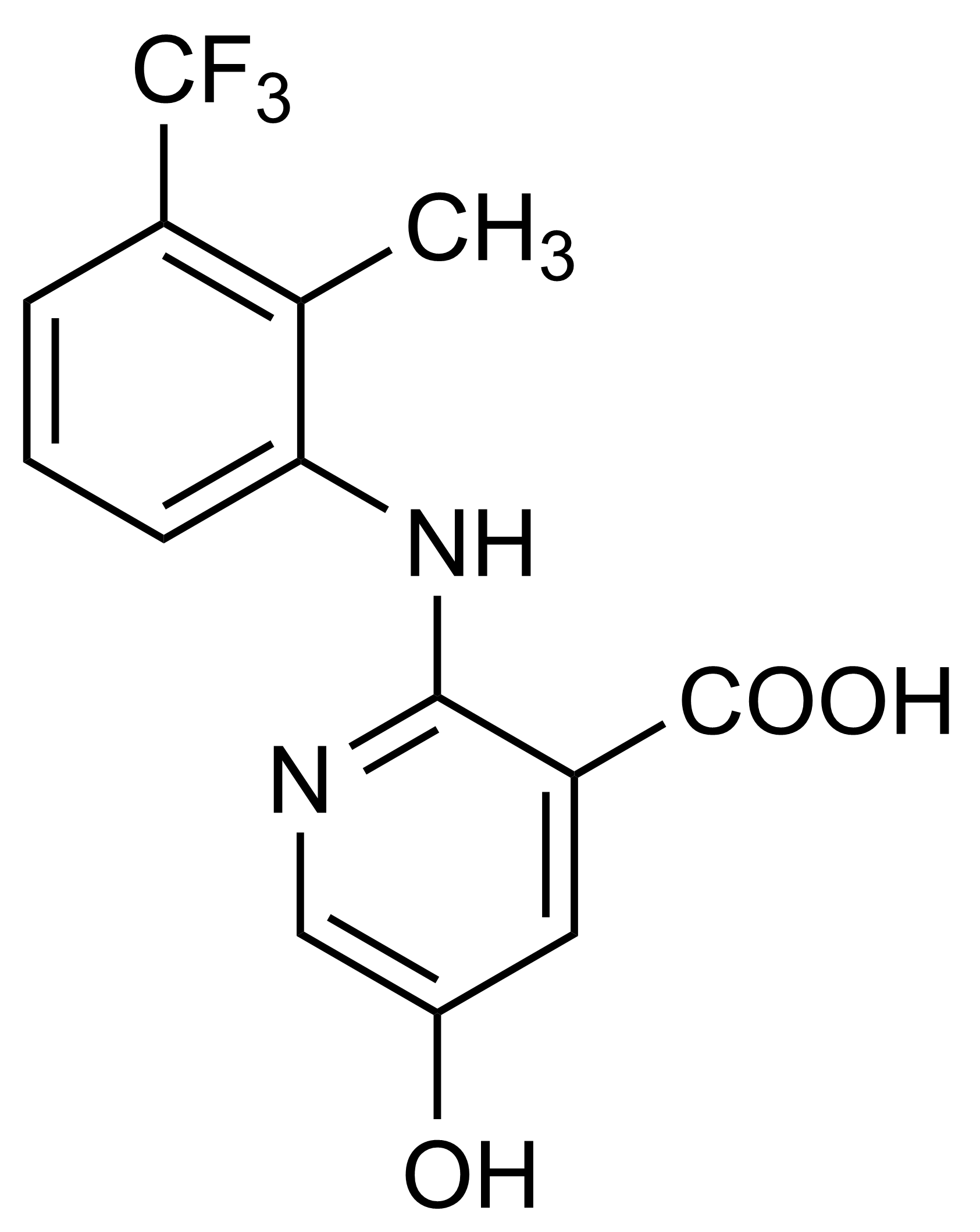 5-Hydroxyflunixin Reference Standard Structure (CAS 75369-61-8) 5-Hydroxyflunixin molecular structure reference standard for LC-MS/MS and GC-MS