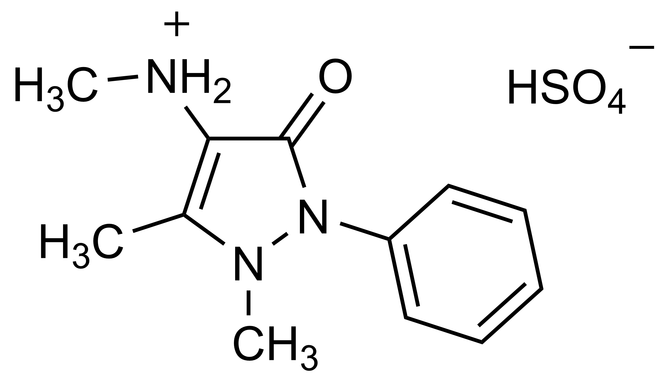 4 Methylaminoantipyrine MAA hydrogen sulfate reference standard molecular structure