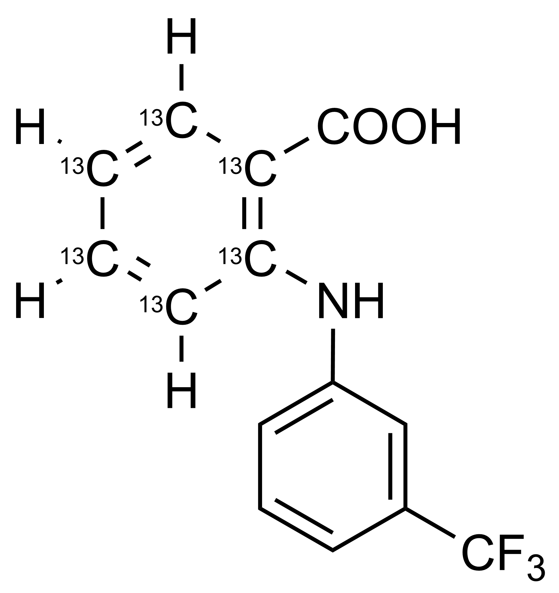 Flufenamic acid-13C6 reference standard molecular structure (CAS 1325559-30-5)