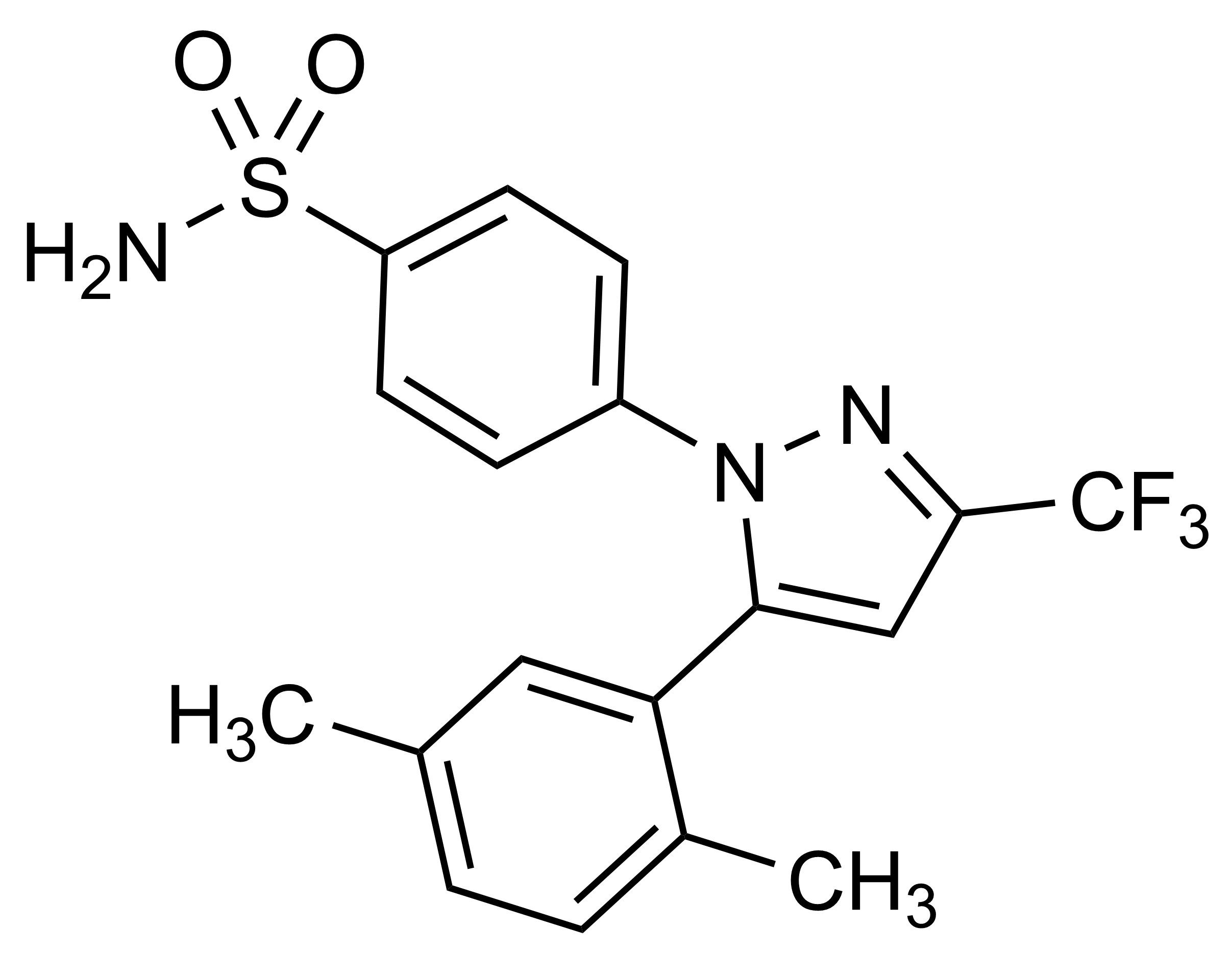 2,5-Dimethyl-celecoxib DMC Reference Standard Structure 2,5-Dimethyl-celecoxib DMC reference standard molecular structure for LC-MS/MS and GC-MS
