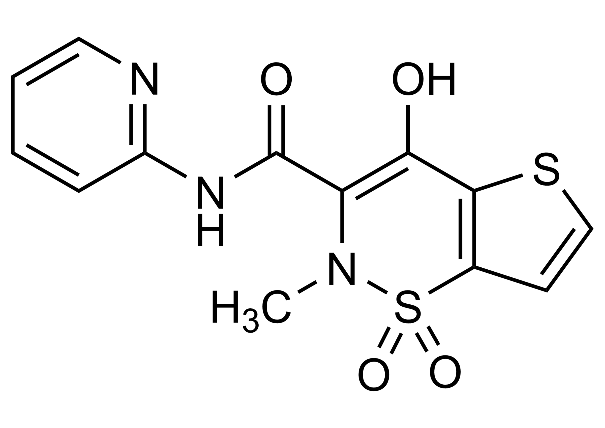 Tenoxicam Reference Standard (CAS 59804-37-4) Molecular Structure Tenoxicam reference standard molecular structure for LC-MS/MS and GC-MS workflows
