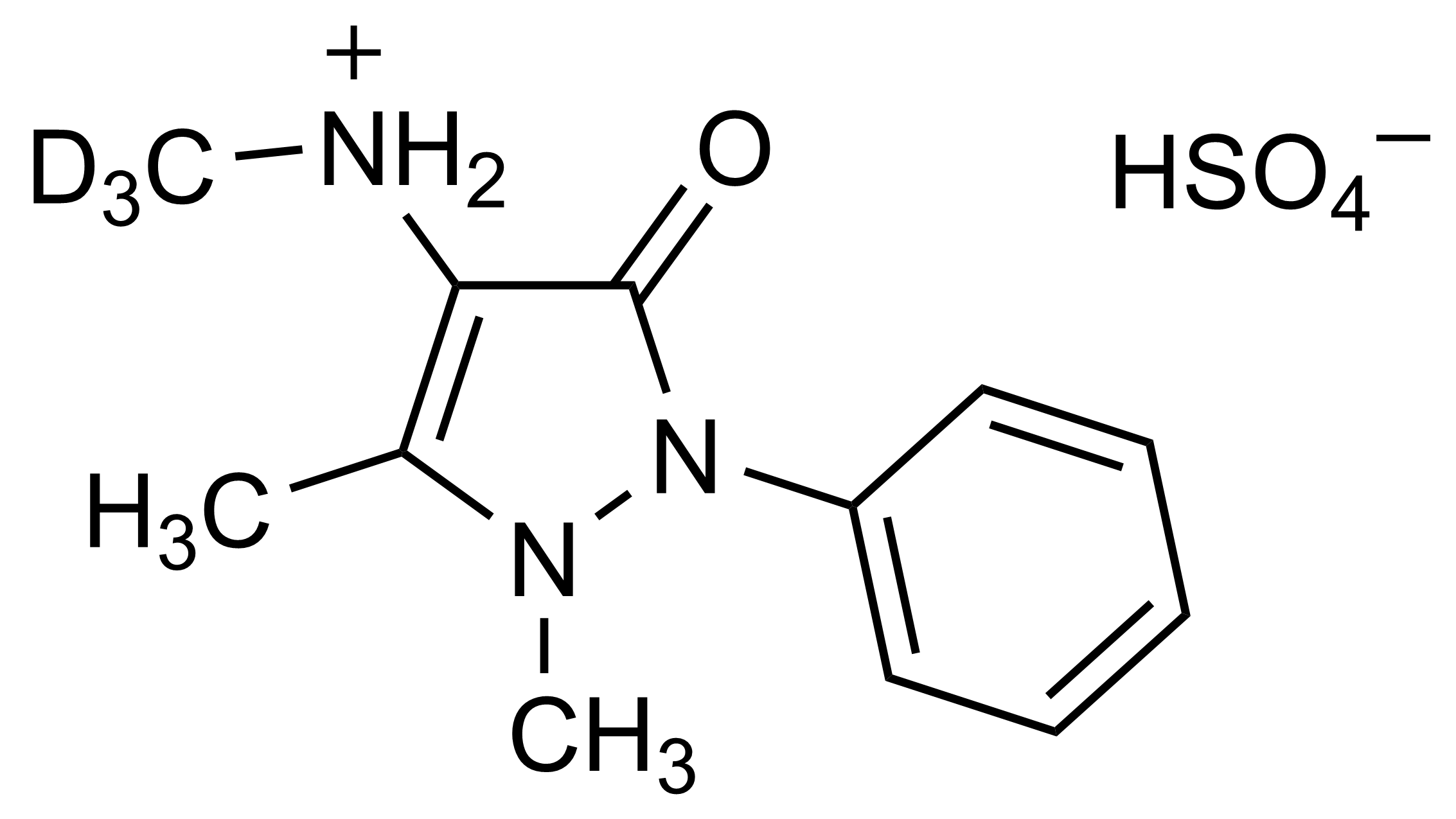 4-Methylaminoantipyrine-D3 Hydrogen Sulfate MAA-D3 Reference Standard Structure 4-Methylaminoantipyrine-D3 hydrogen sulfate molecular structure reference standard for LC-MS/MS and GC-MS