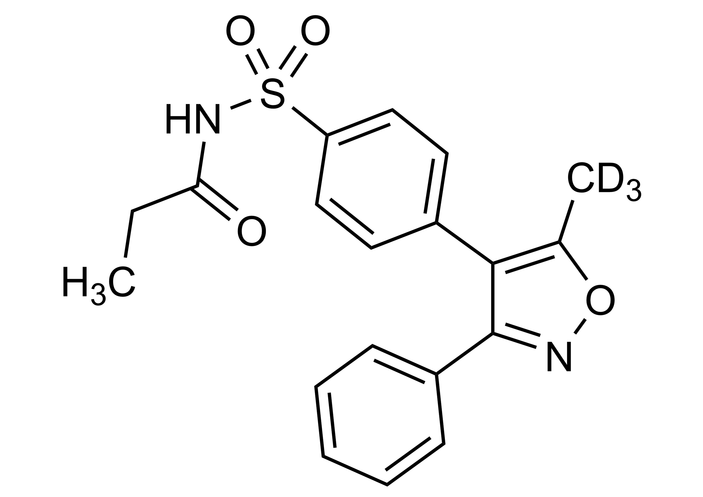 Parecoxib D3 Deuterated Reference Standard Structure Parecoxib D3 molecular structure deuterated reference standard for LC-MS/MS and GC-MS